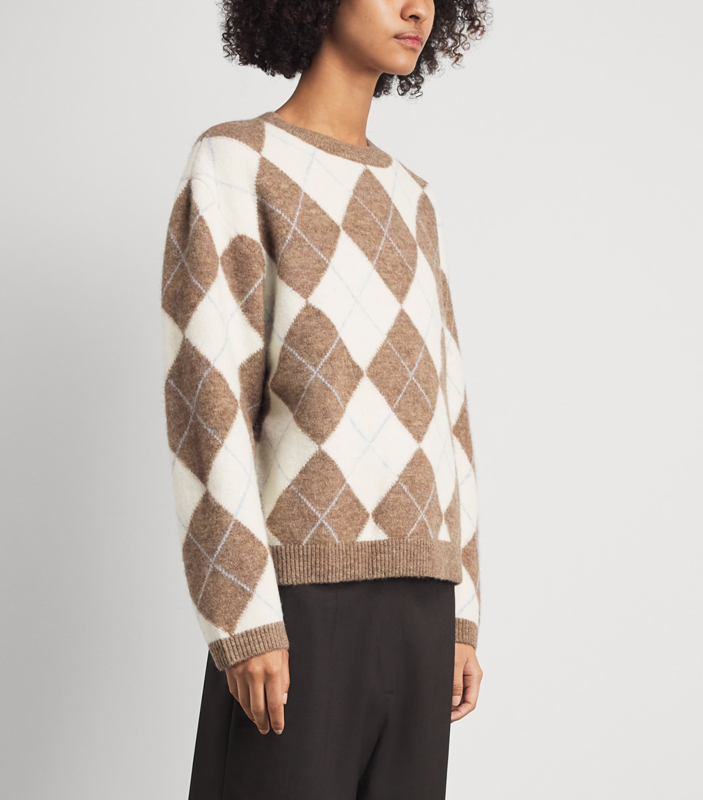 Claudie Pierlot Womens Argyle Sweater Multicolored Image 4
