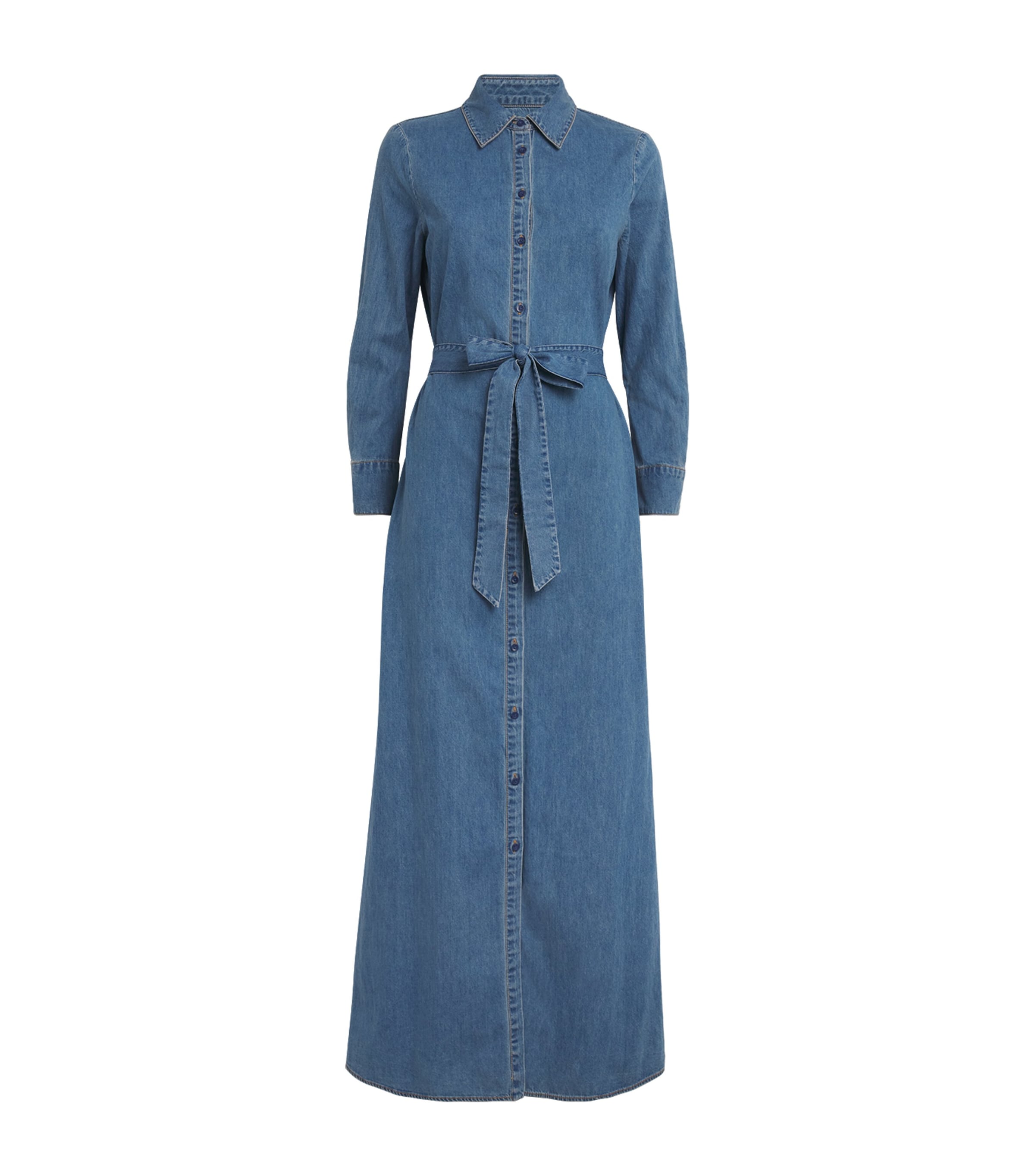 Alice And Olivia Denim Chassidy Maxi Dress In Blue