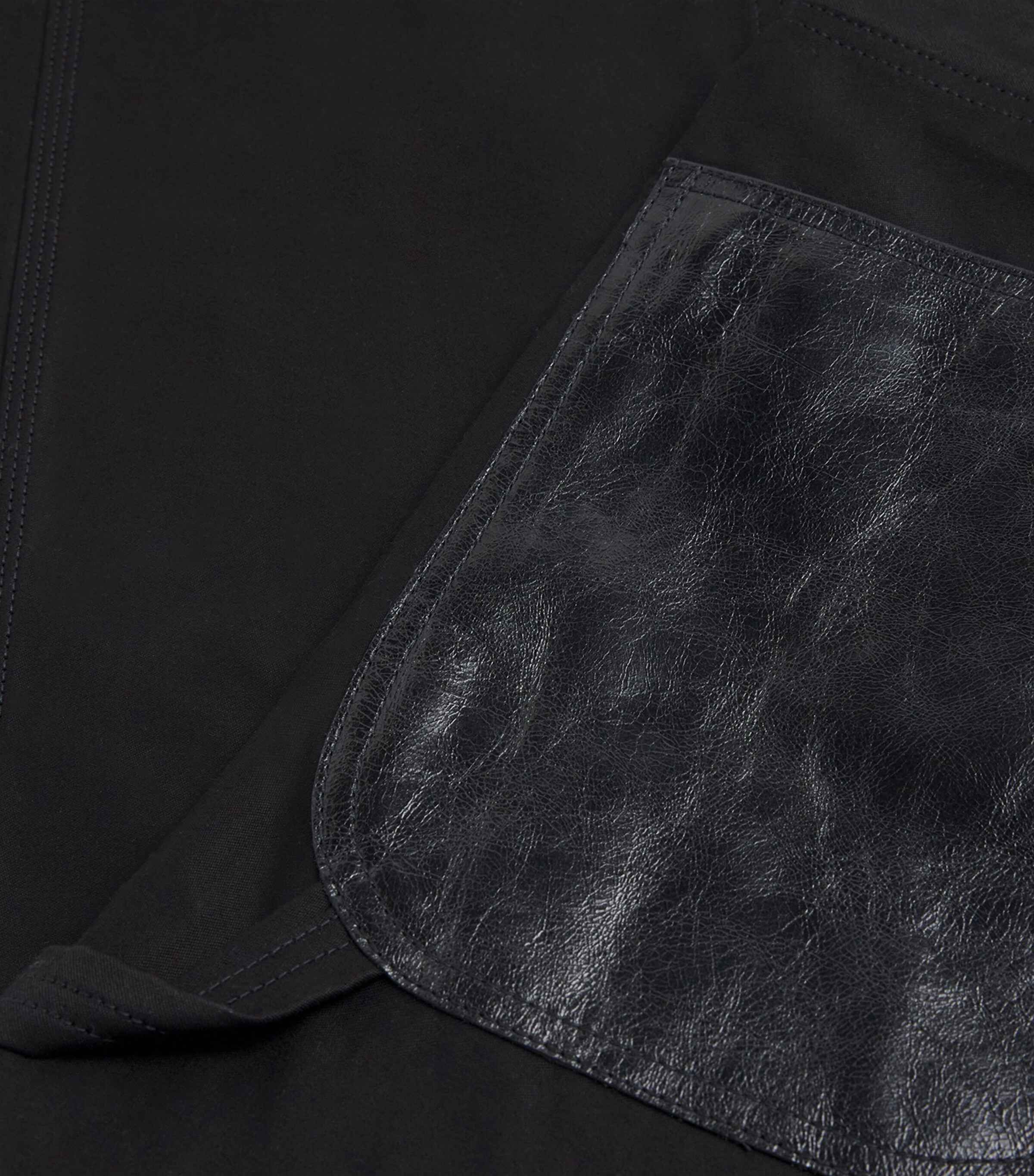 Calfskin-Trim Straight Jeans BLACK X BLACK Image 5