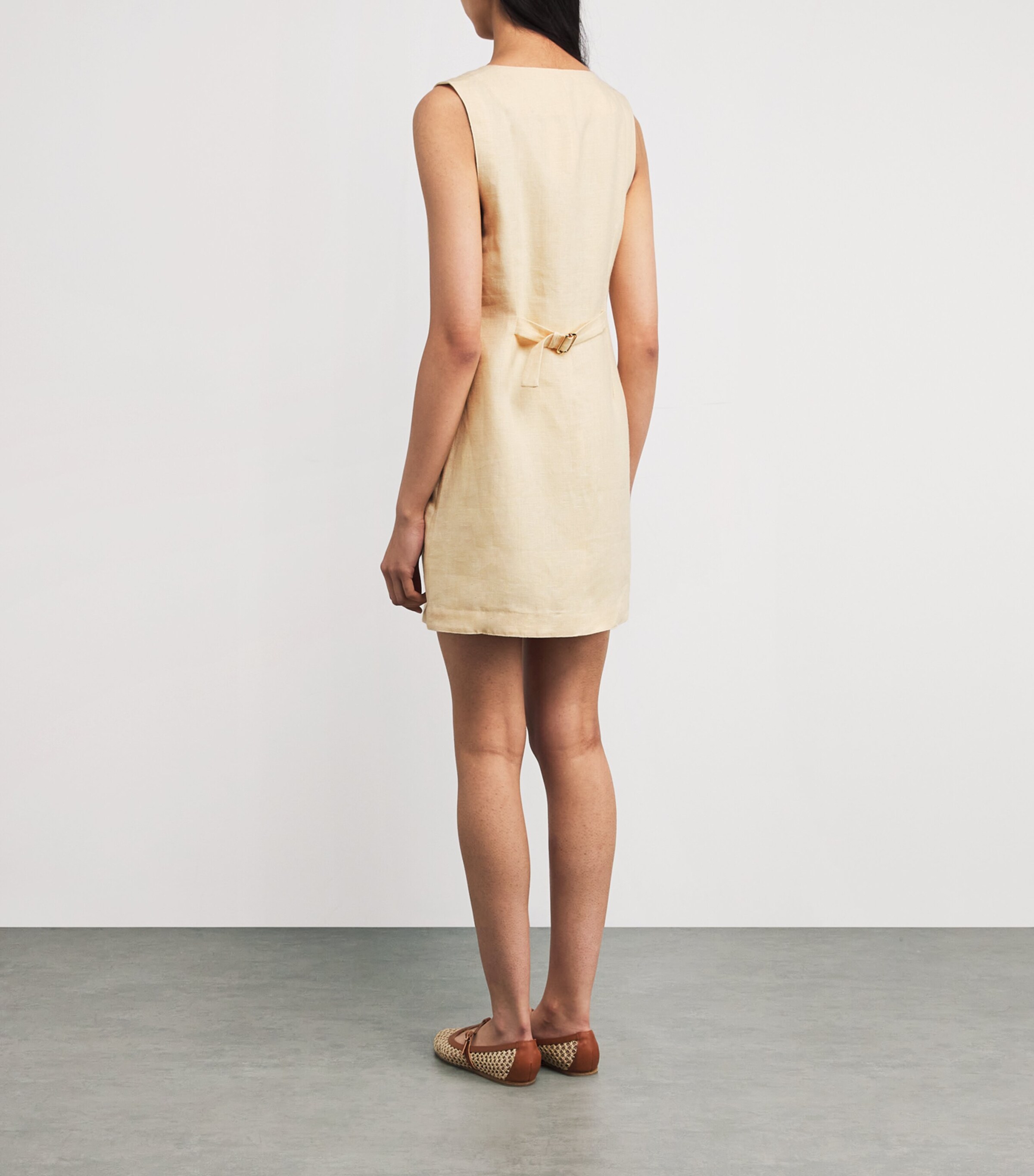 Linen Emma Mini Dress DUSTY CITRON Image 3