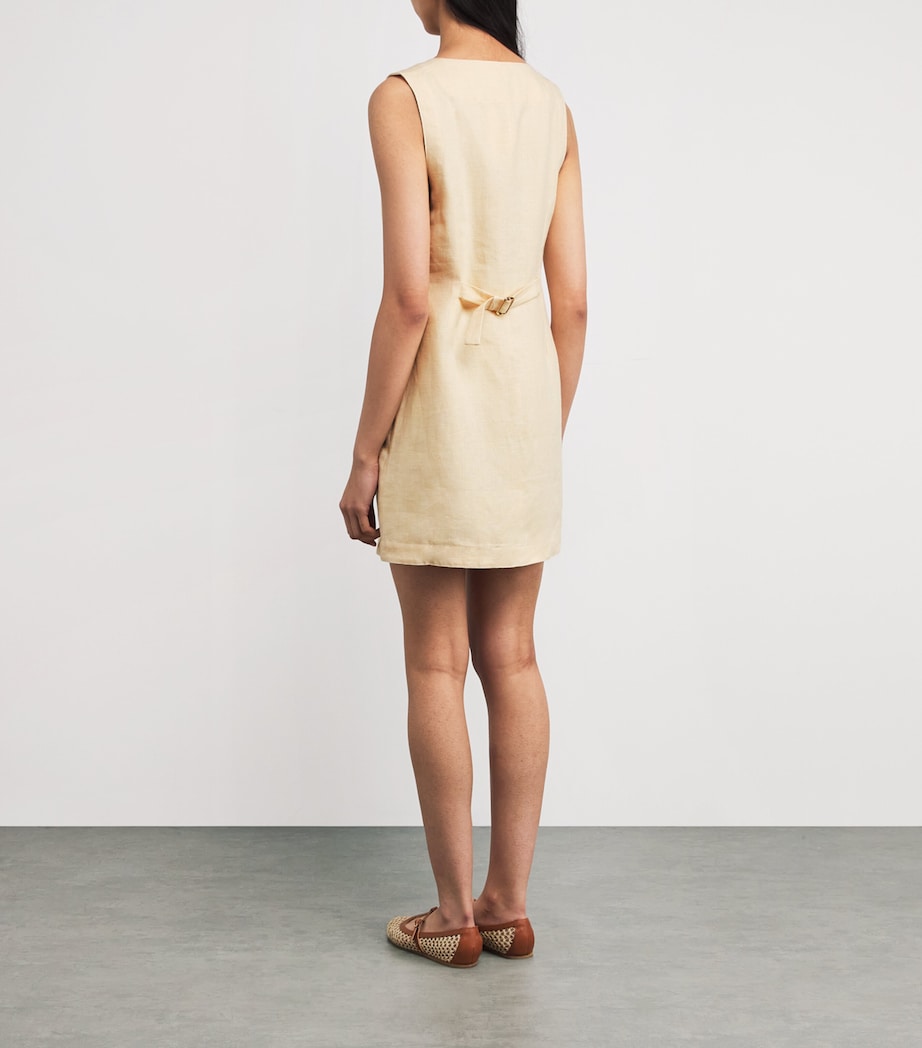 Linen Emma Mini Dress DUSTY CITRON Image 3