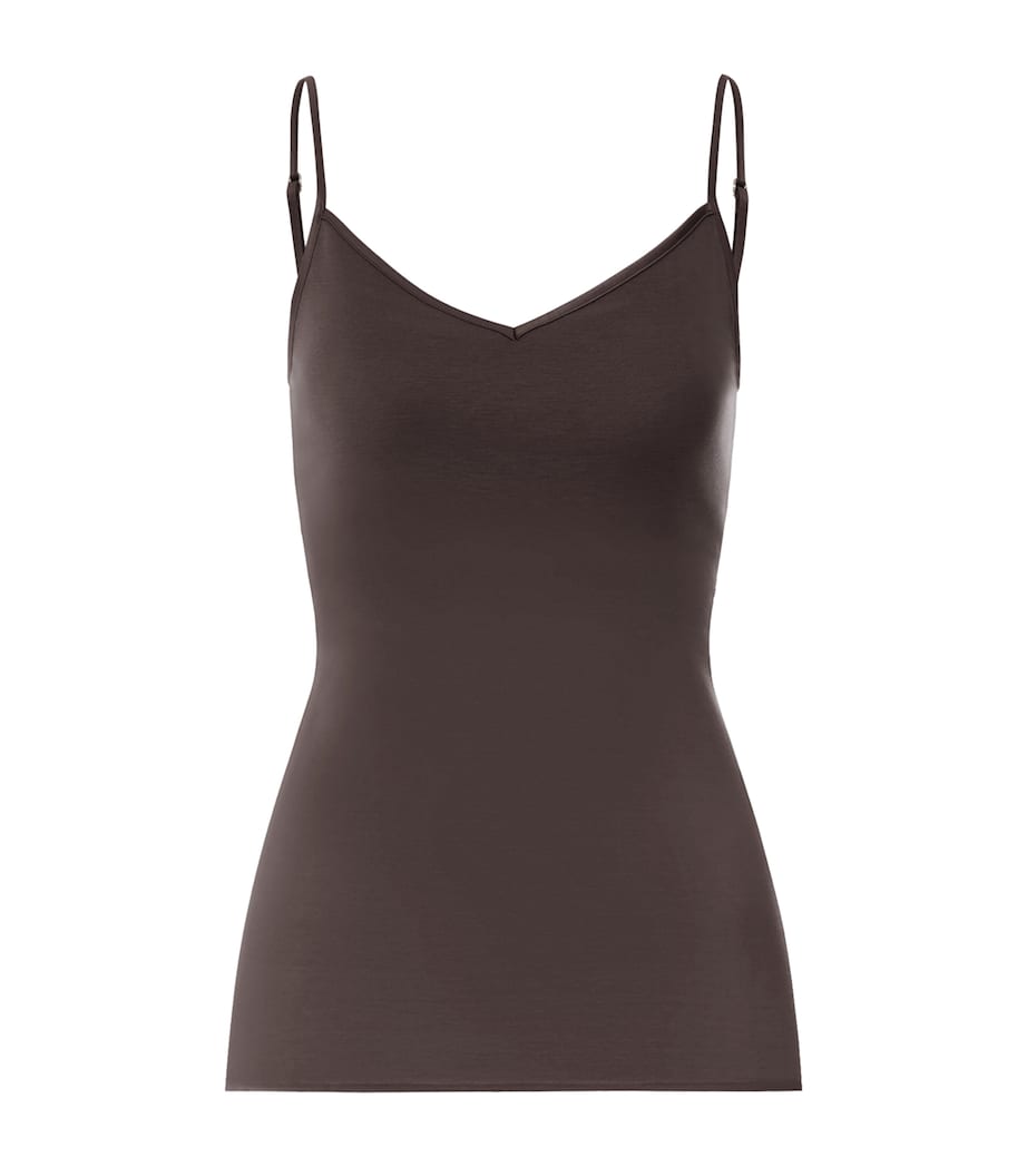 Hanro Womens Cotton Seamless Camisole Dark Mocha Image 1