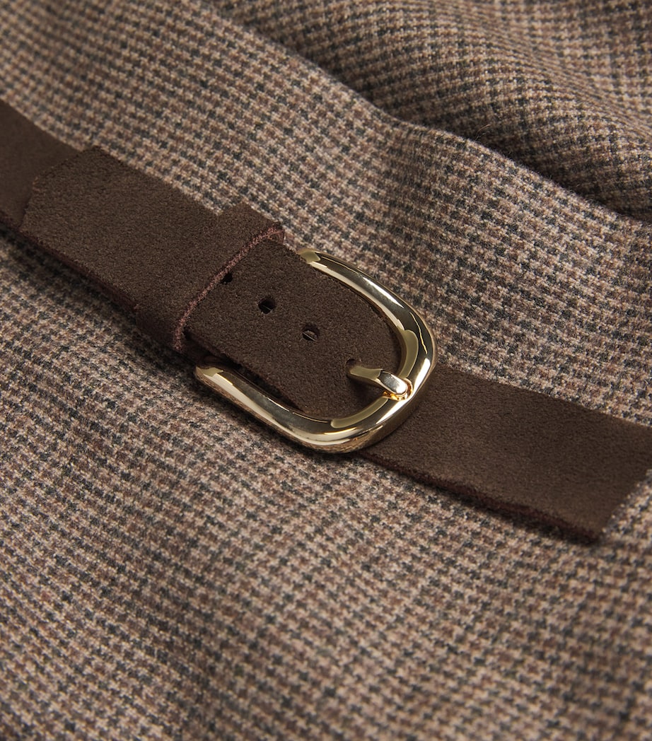 Wool-Blend Belted Mini Skirt BROWN Image 5