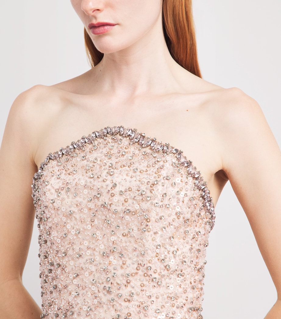 SABINA BILENKO Womens Embellished Corset Nina Gown Peach Image 3
