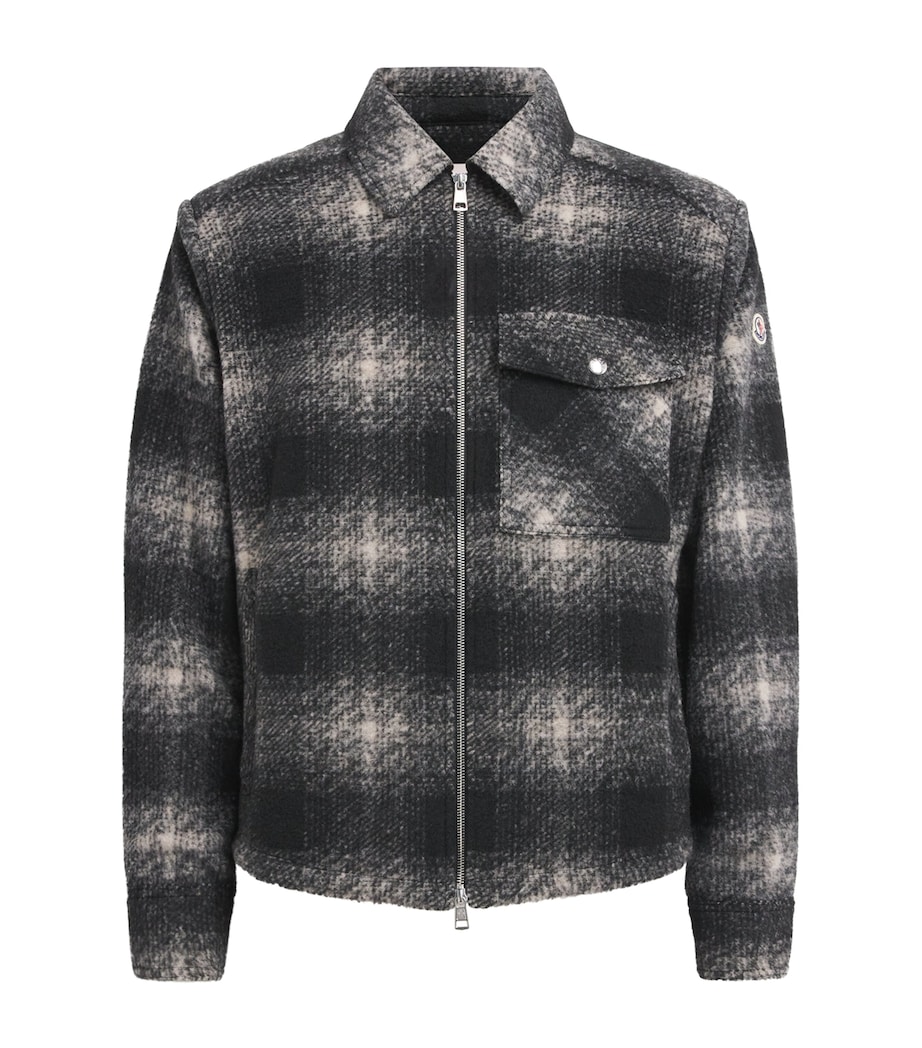 Moncler Mens Check Zip-Up Overshirt Image 1