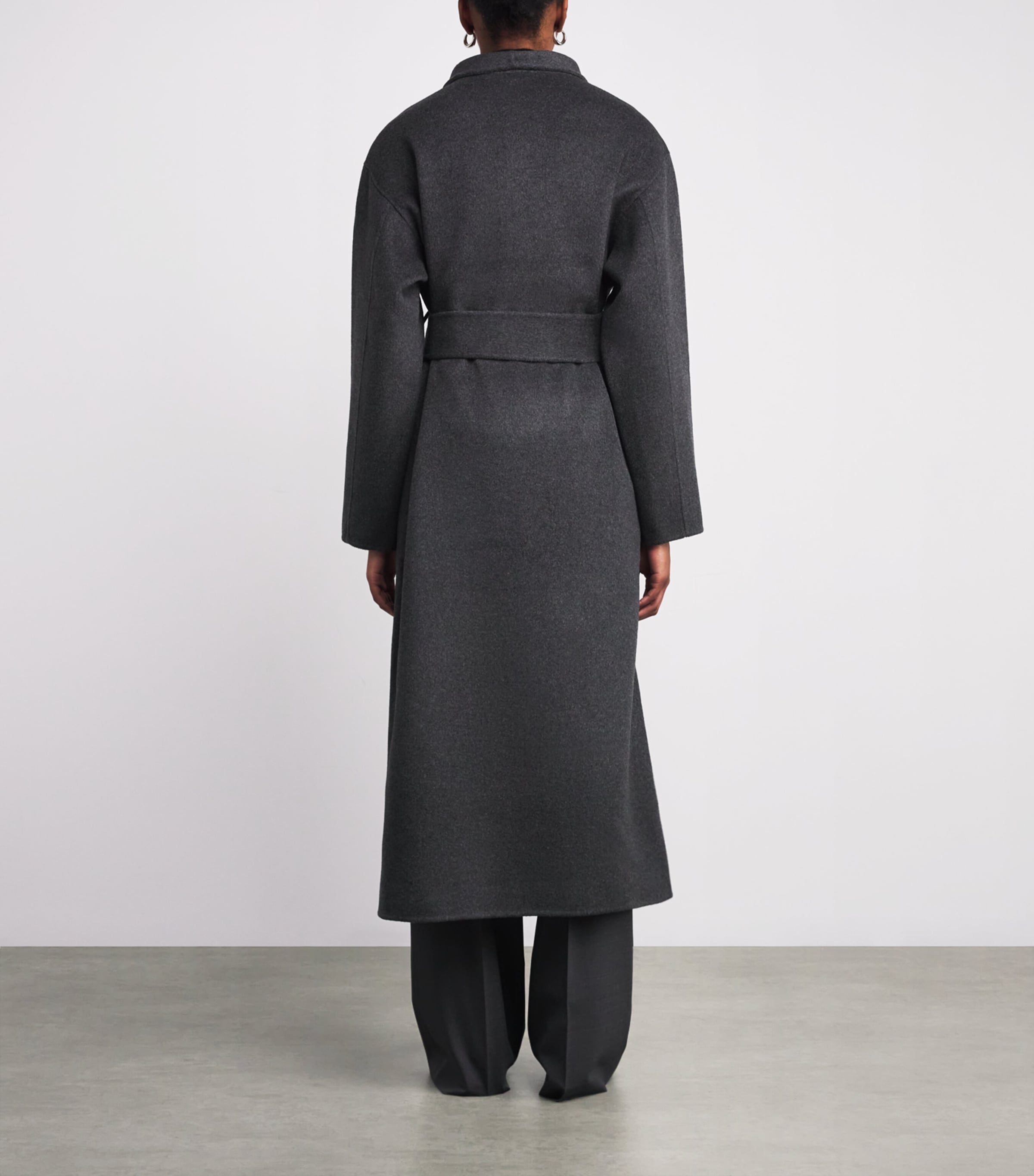 Wool-Cashmere Mara Wrap Coat DARK GREY Image 4