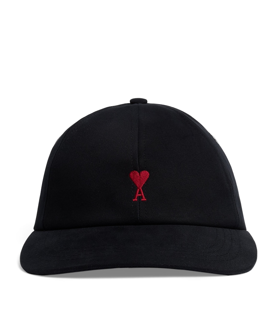 AMI Paris Embroidered Logo Baseball Cap Black Image 1