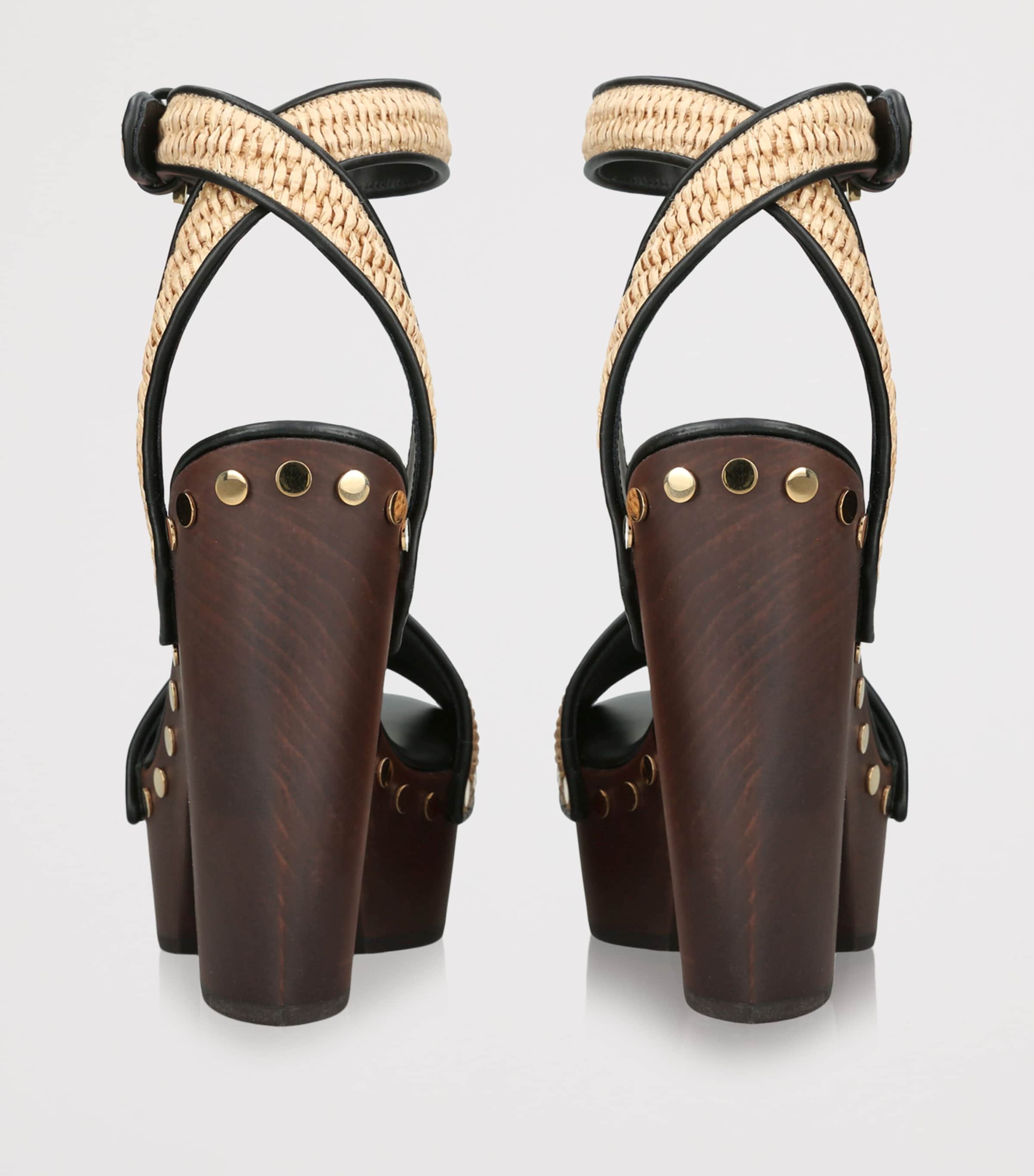 Givenchy Raffia Platform Clog Sandals 95 In Sand