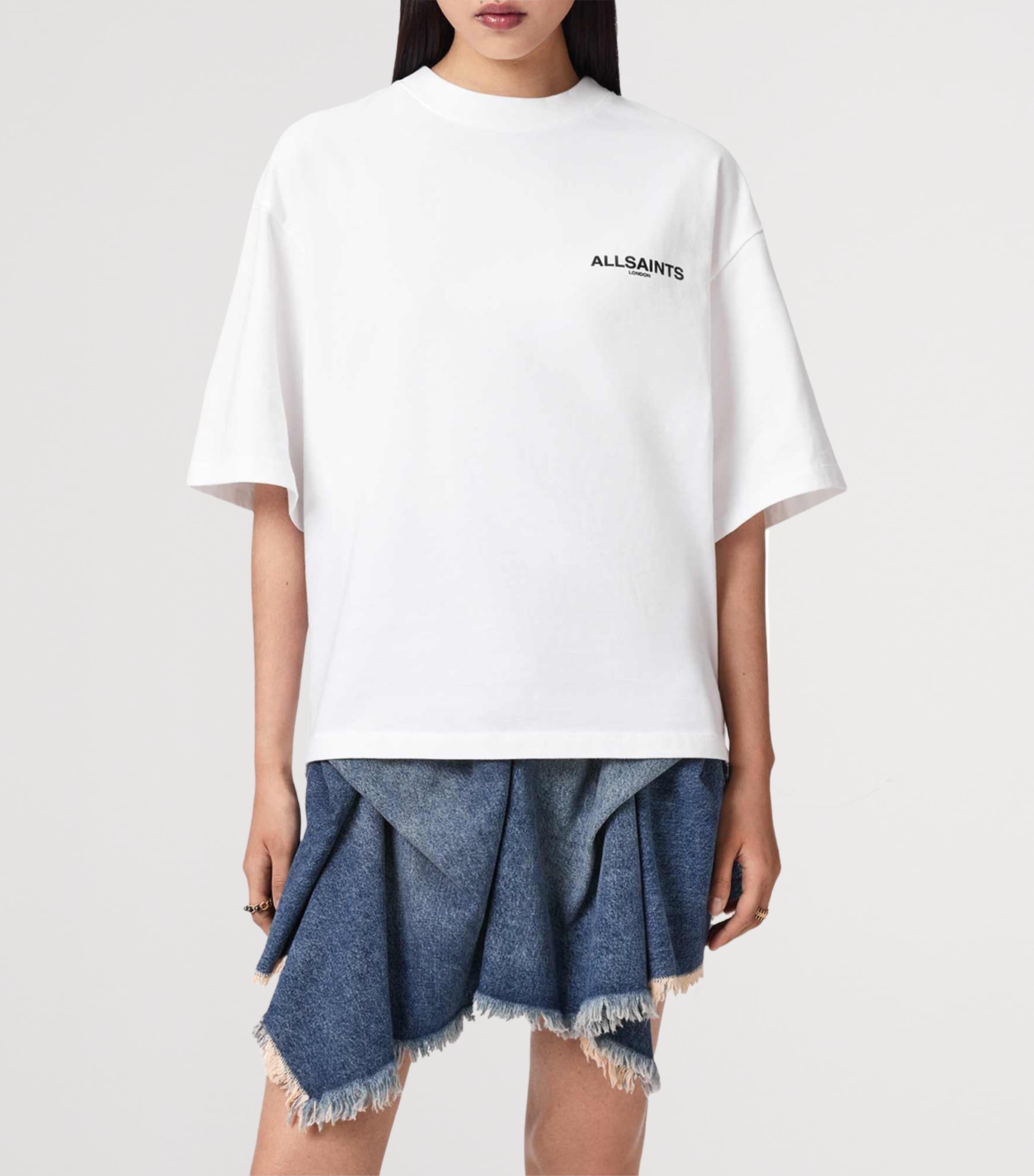 AllSaints Womens Organic Cotton Halis Amelie T-Shirt Optic White Image 3
