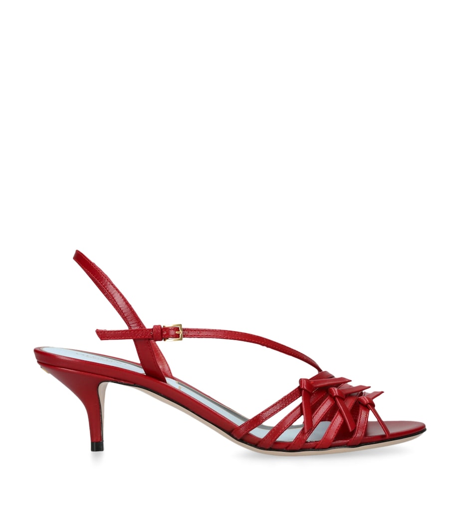 Valentino Garavani Leather Nodine Heeled Sandals 55 Red Image 1
