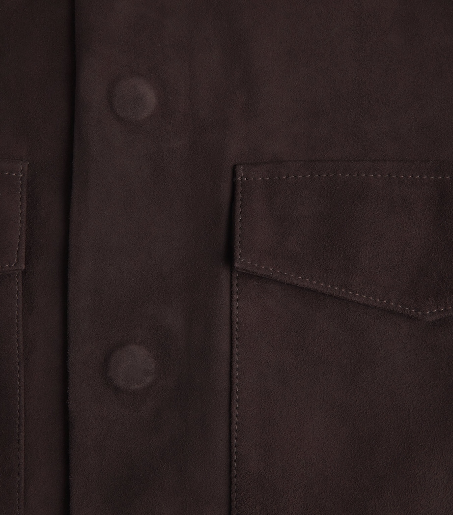 Suede Utility Cocoon Bomber Jacket COFFEE Image 5