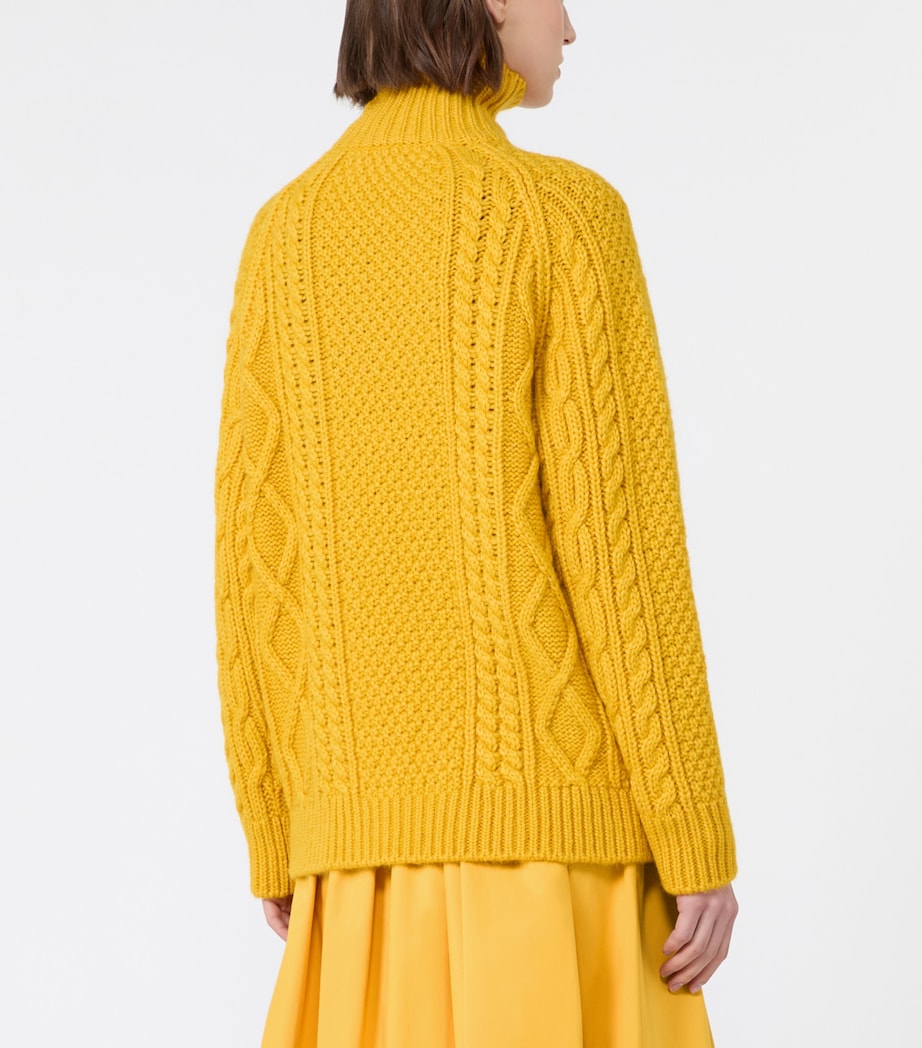 Weekend Max Mara Womens Wool-Blend Rollneck Sweater Yellow Image 4
