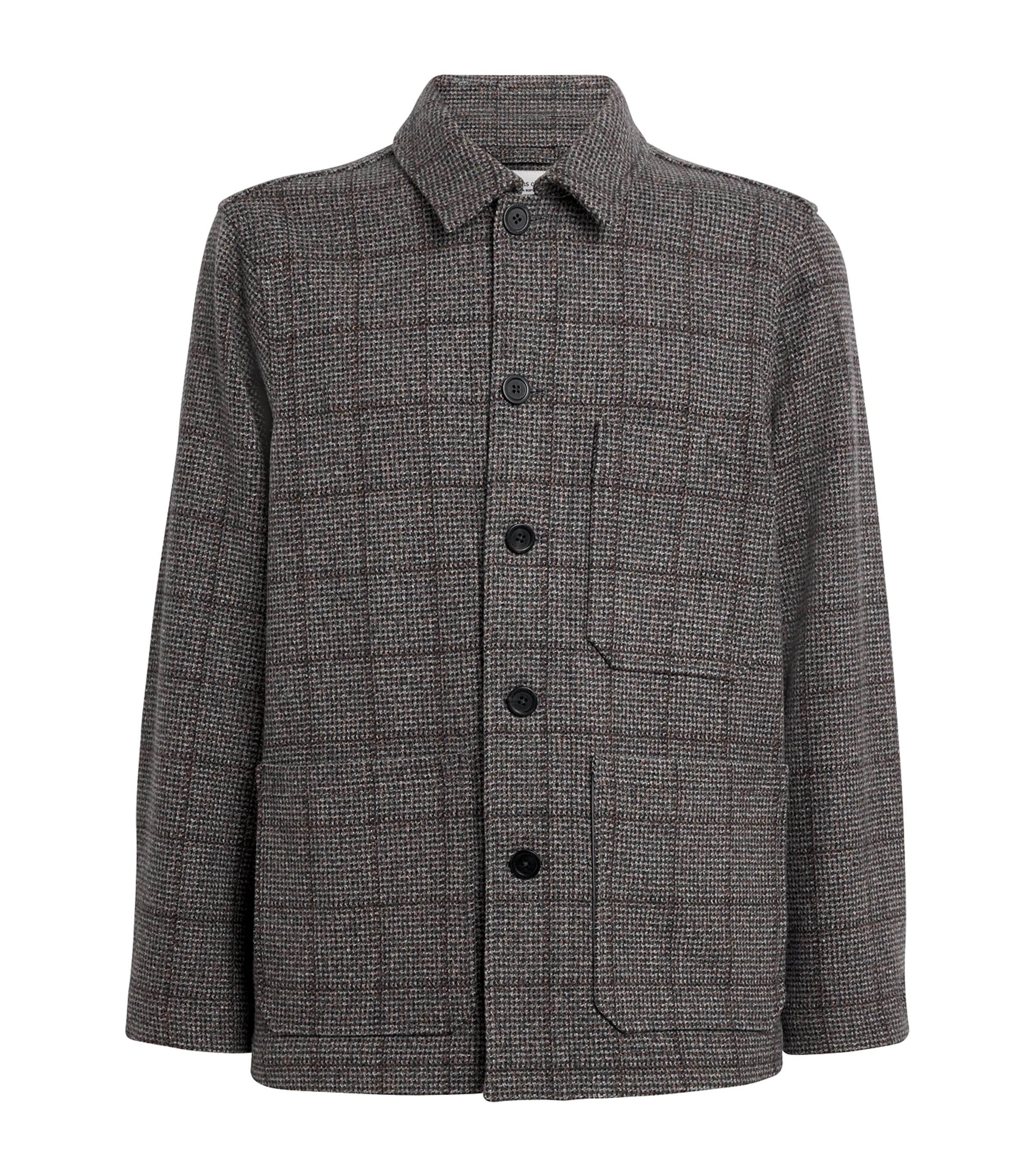 Johnstons Of Elgin Wool Joe Weavers Overshirt In Black