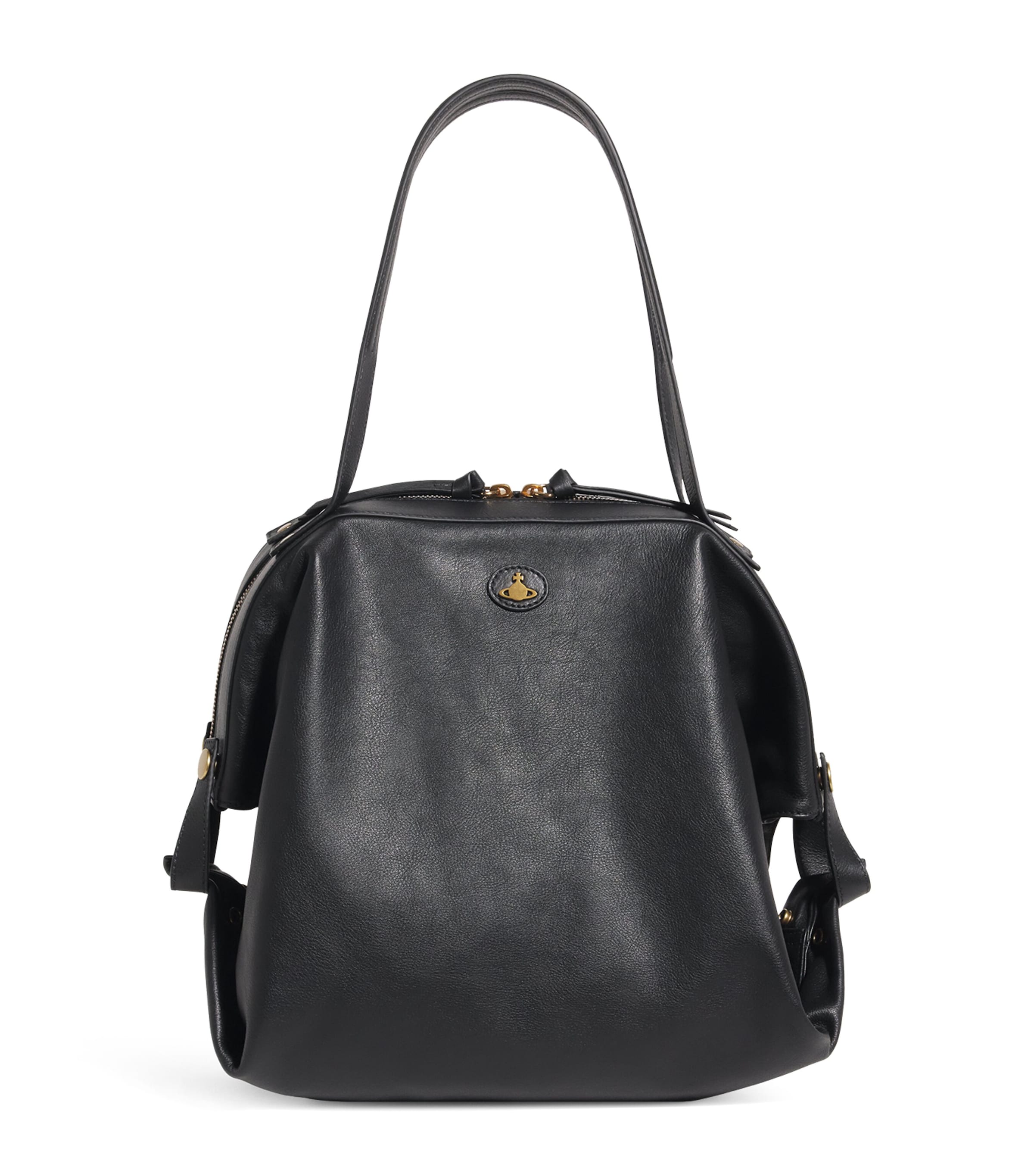 Vivienne Westwood Large Leather Mara Holdall In Black
