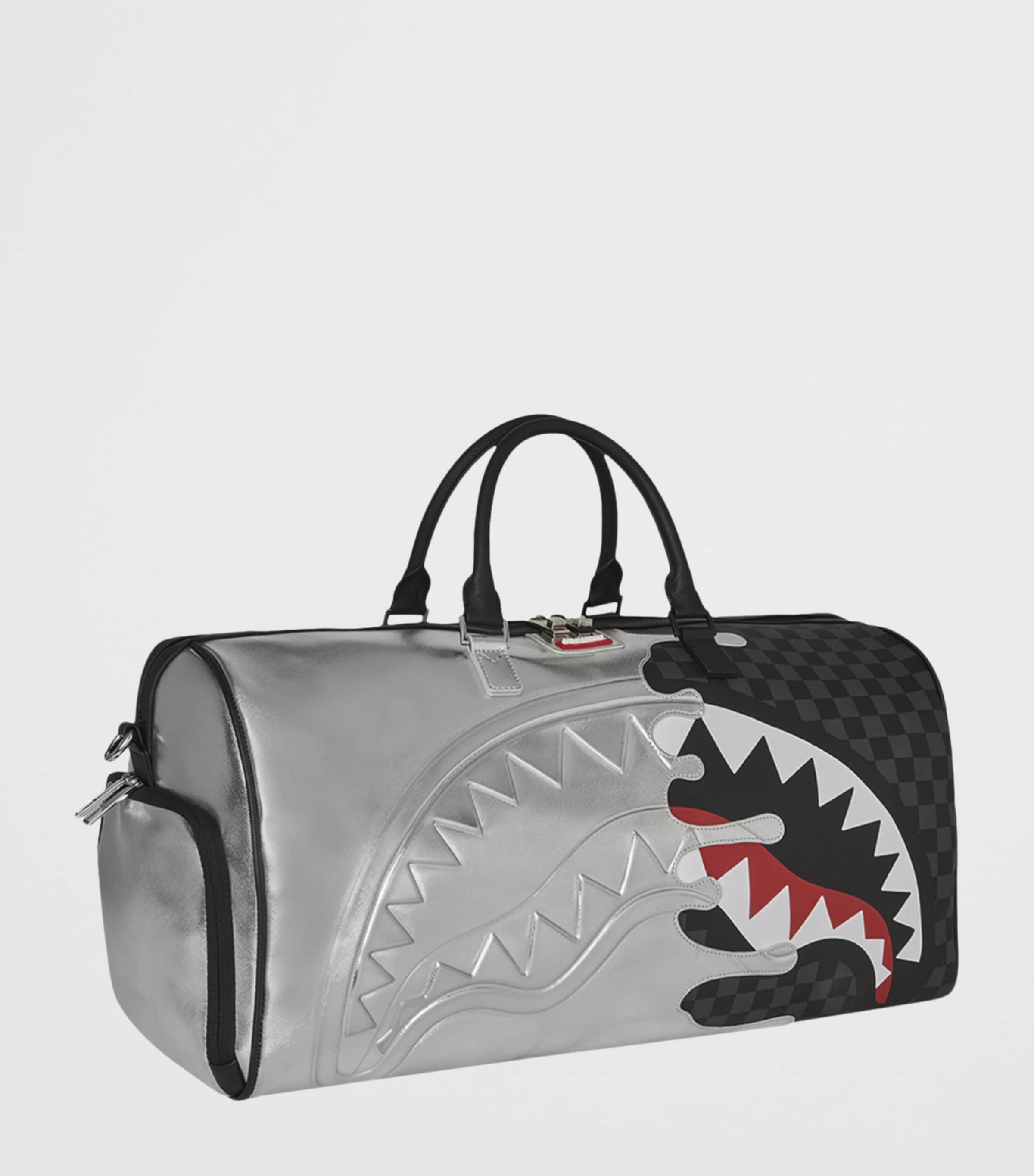 Sprayground Silver Side Drip Duffle Bag Silver Side Drip Image 2