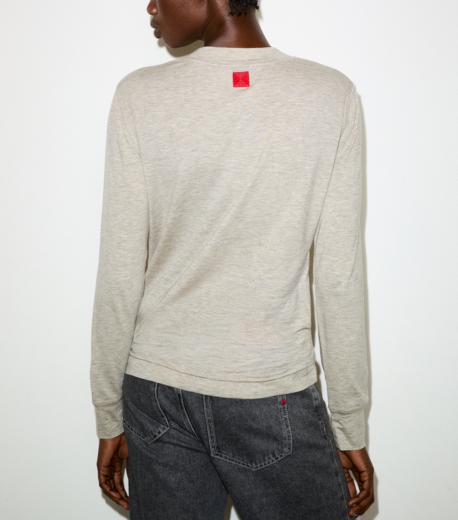 MAX&Co. Womens Cotton Button-Up Top Off White Image 4