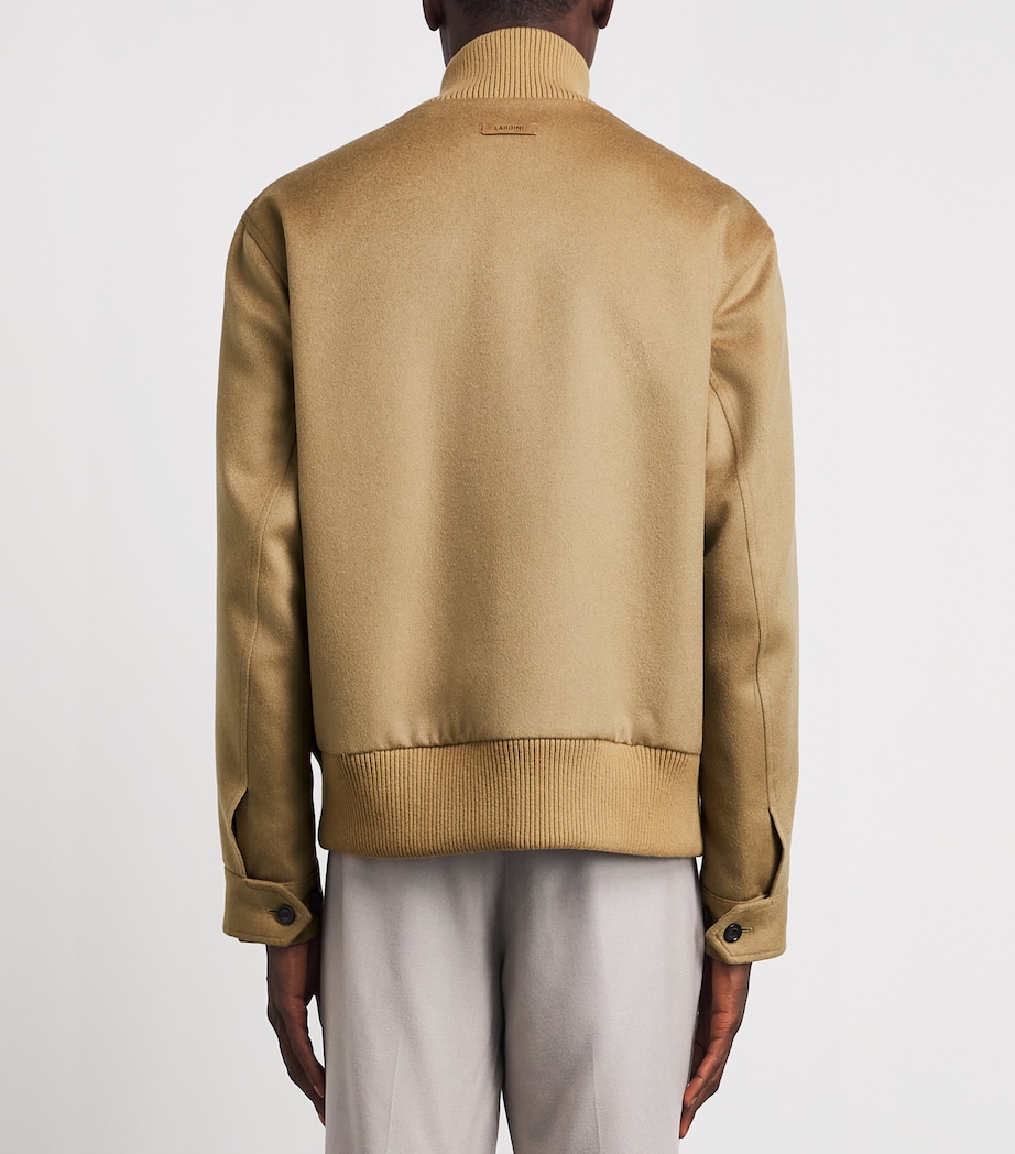Lardini Mens Cashmere Bomber Jacket Camel Image 5