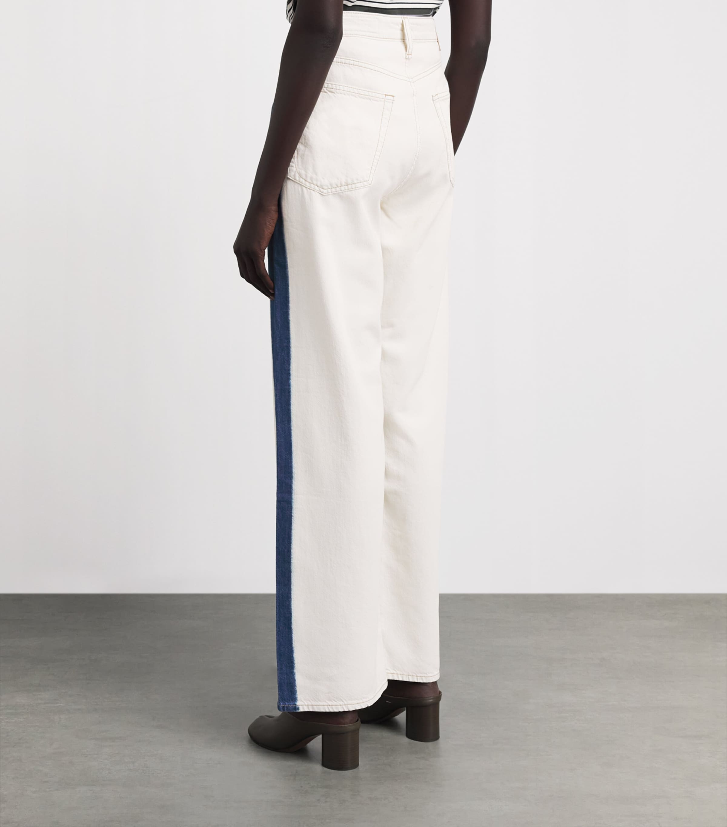 Rag & Bone Womens Featherweight Logan Mid-Rise Wide-Leg Jeans Dkbleach Image 5