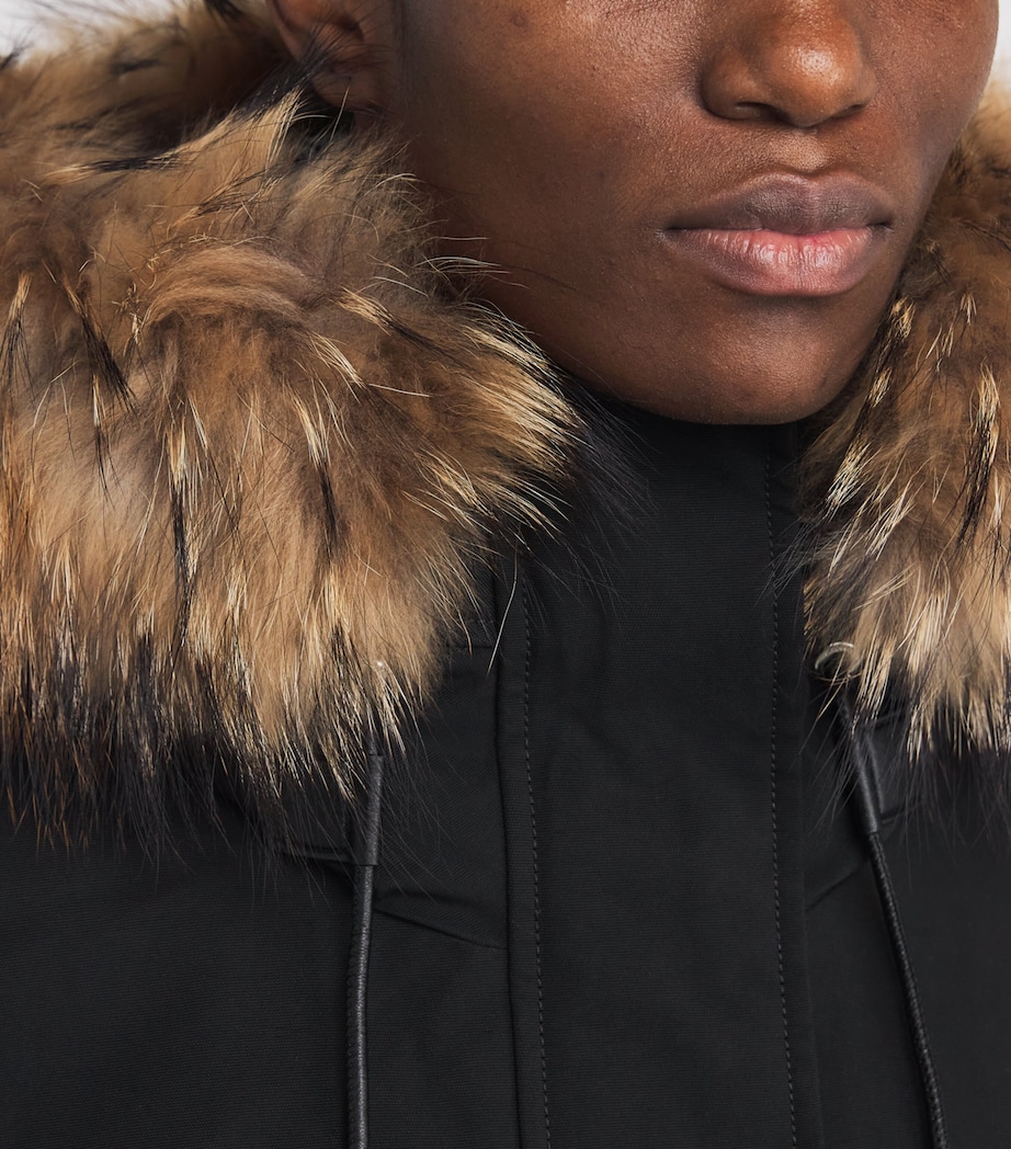 Down Racoon Fur-Trim Jeni-FZ Coat C0001BLACK Image 6