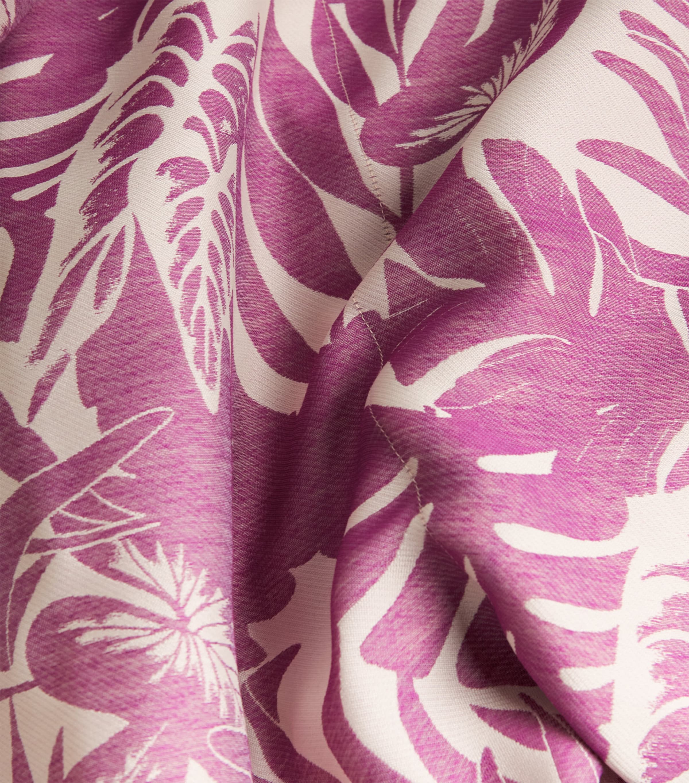 Woven Tropical Print Kaftan Dress PLUM-ECRU Image 6