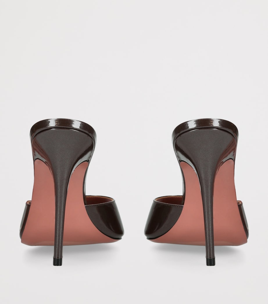 Patent Leather Elodie Heeled Mules 105 BROWN Image 2