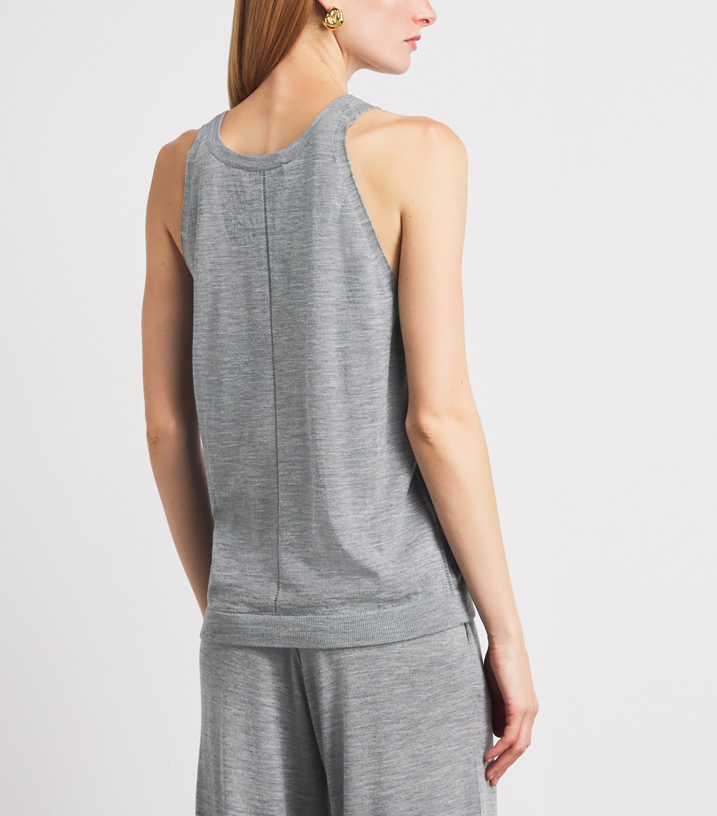 Johnstons Of Elgin Womens Superfine Merino Wool Greer Tank Top Cullen Grey Image 5