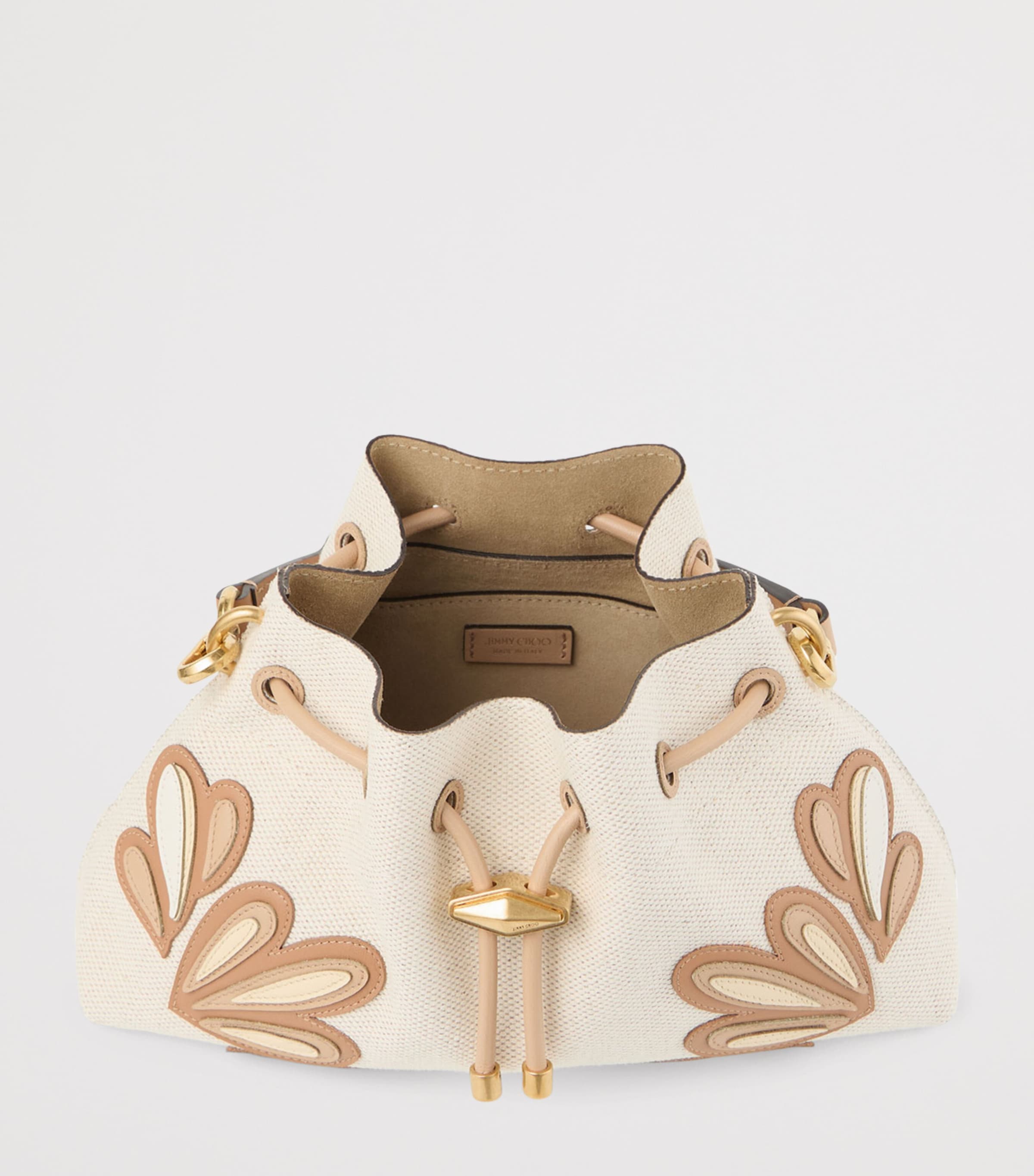 Jimmy Choo Womens Small Cinch Calfskin Shoulder Bag Natural/chai Mix/gol Image 4