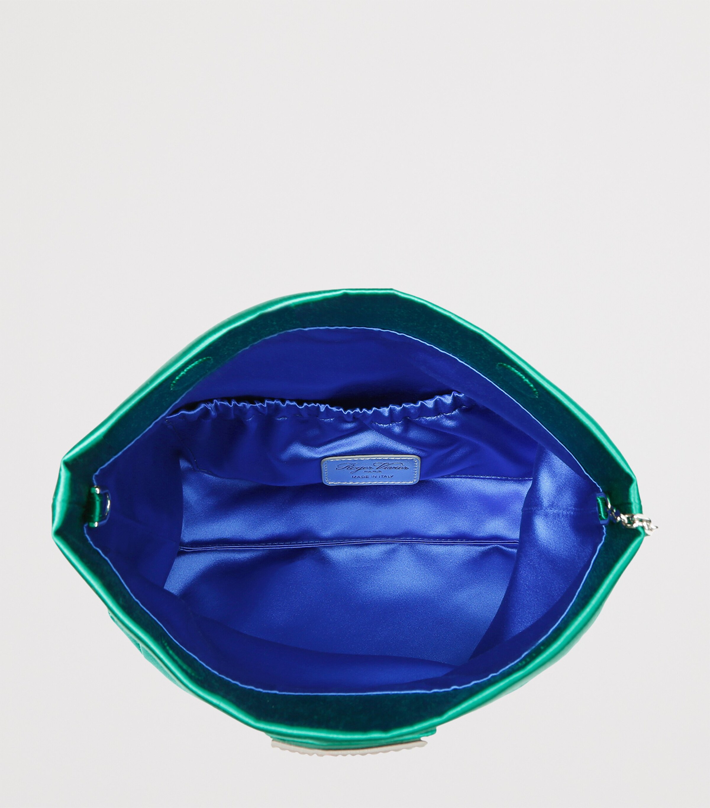 Roger Vivier Satin Trompette Pouch Green Image 3