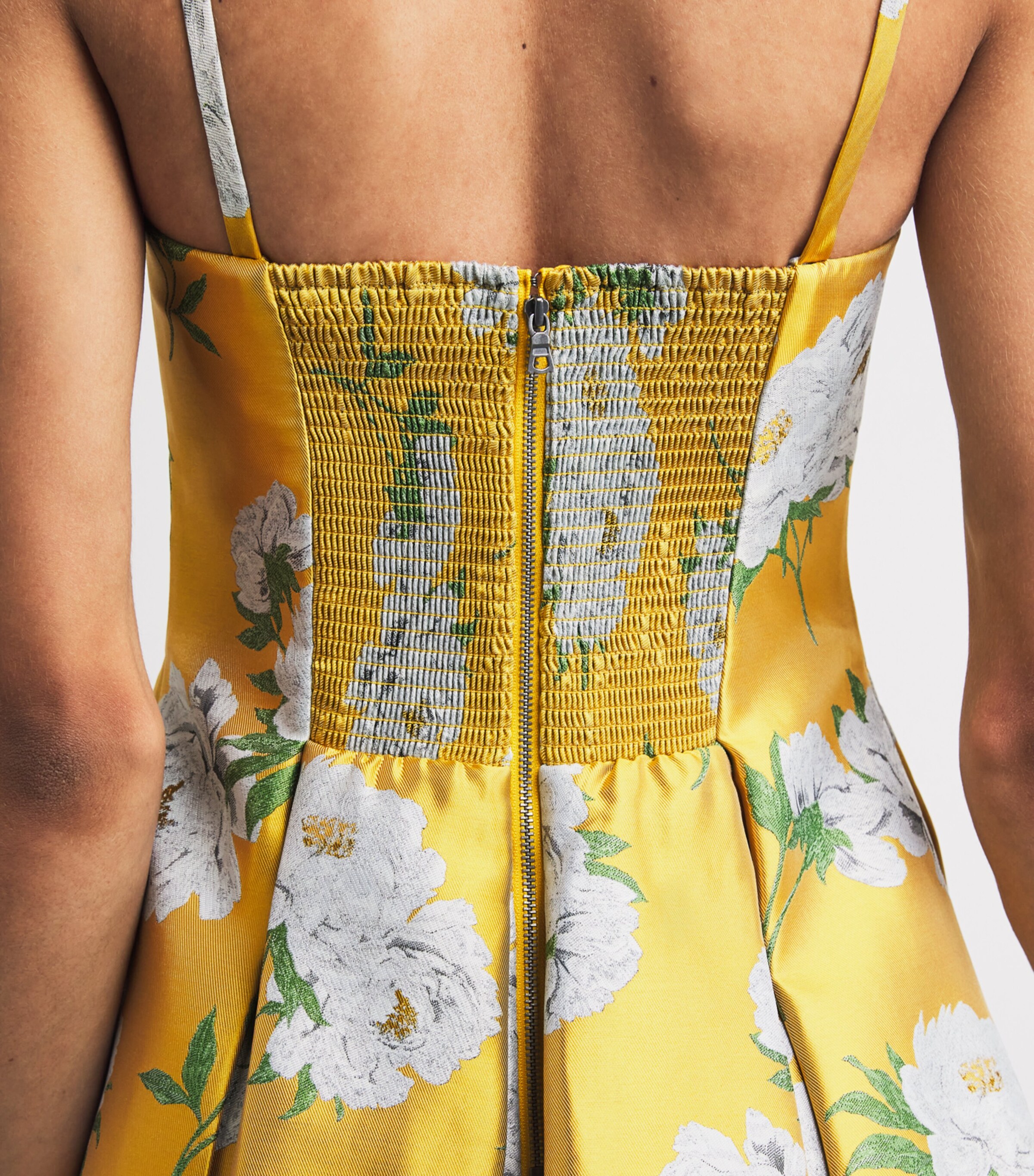 Alice+Olivia Yellow Pleated Isabelle Mini Dress | Harrods ID