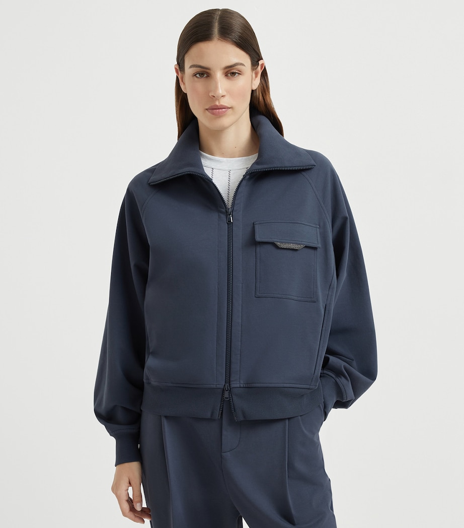 Stretch-Cotton Monili-Tab Cardigan C7186 Image 2