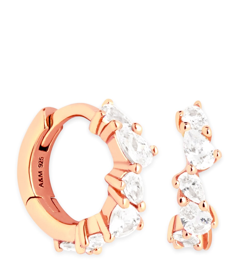 Rose Gold-Plated Crystal Pear Huggie Earrings ROSE GOLD Image 1