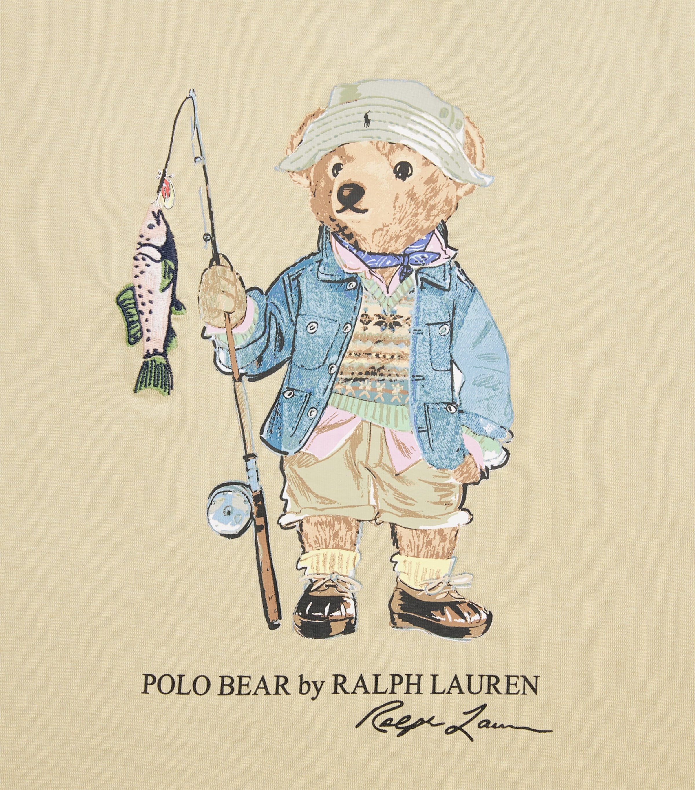 Ralph Lauren Kids Cotton Polo Bear T-Shirt (2-7 Years) Tallow Cream Image 3