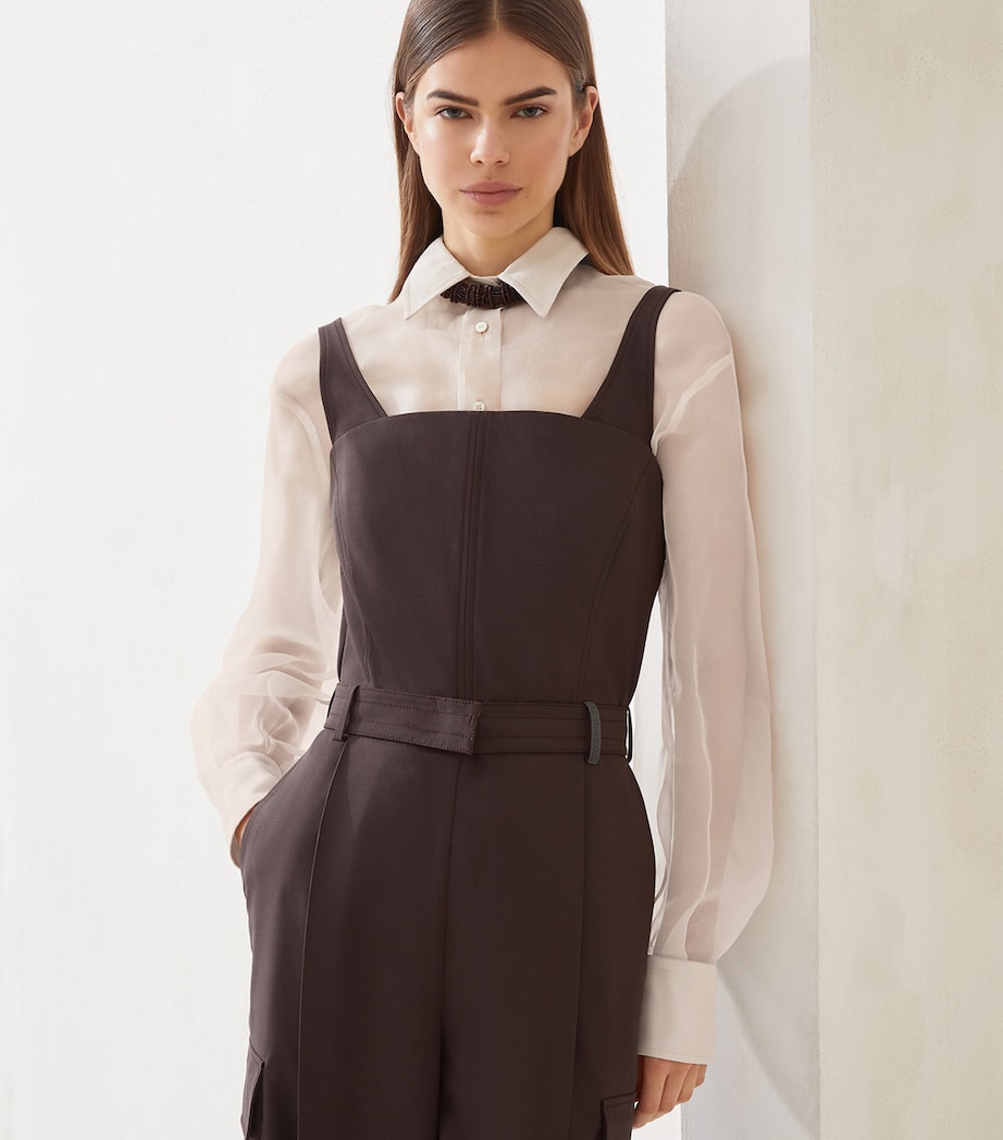 Virgin Wool-Blend Belted Jumpsuit C019 Image 5