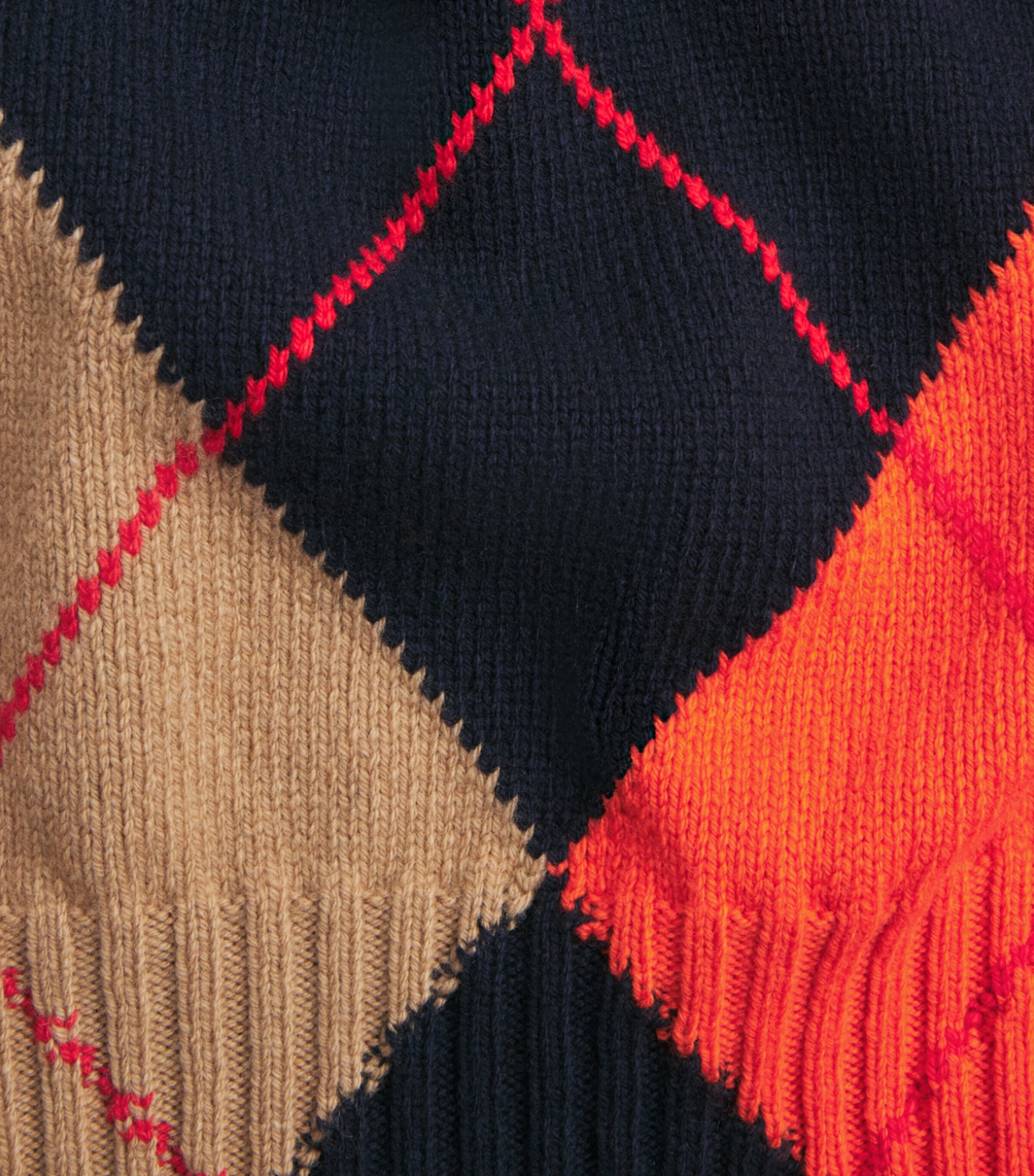 JW Anderson Mens x Pringle Wool Knitted Argyle Sweater Navy Image 6