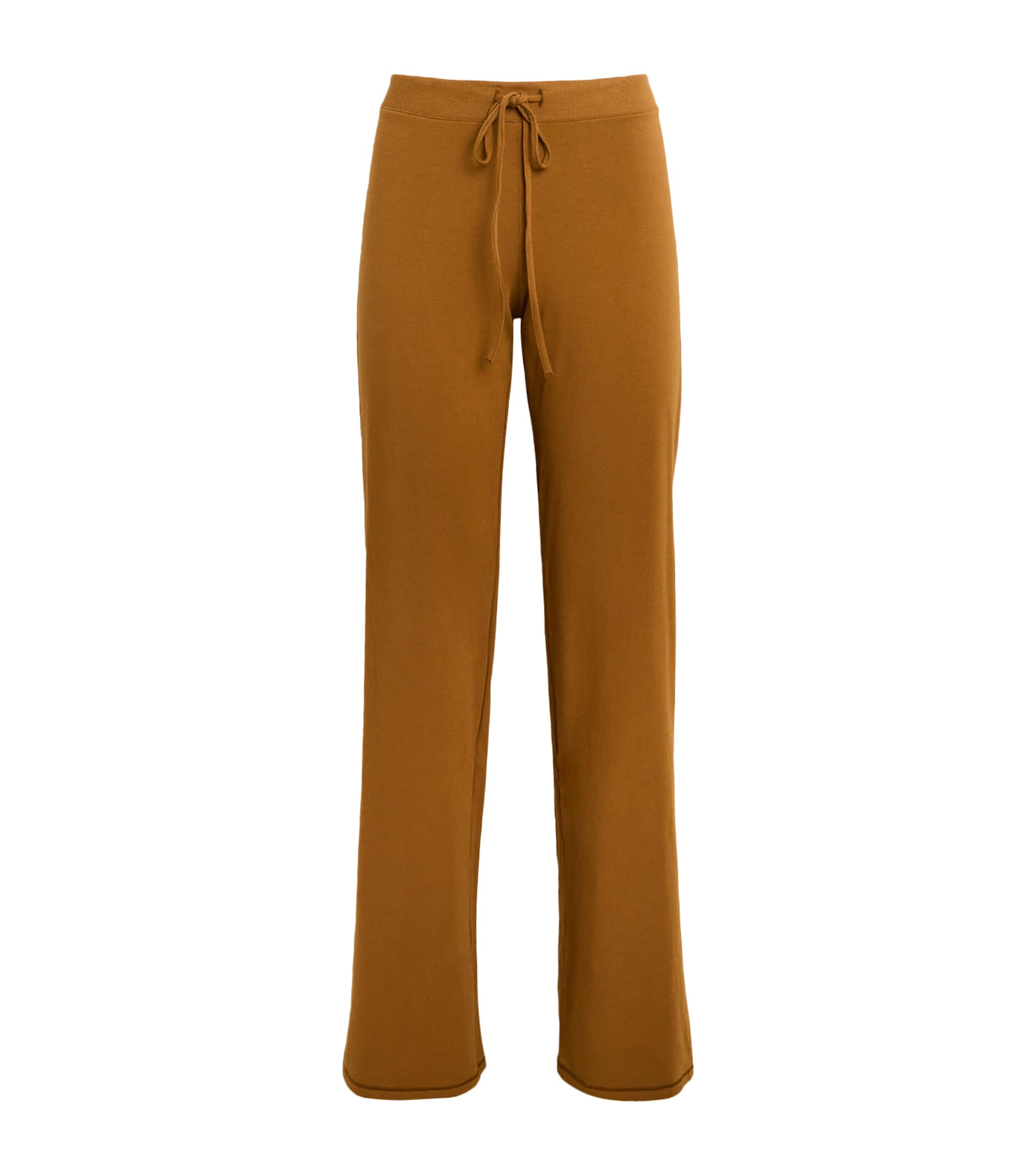 Skims Cotton Jersey Straight Leg Sweatpants In Brown