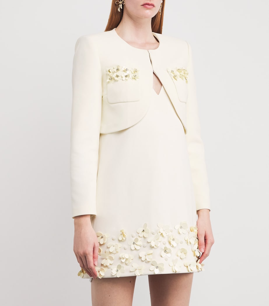 Cropped Sequinned Jacket CREAM Image 3