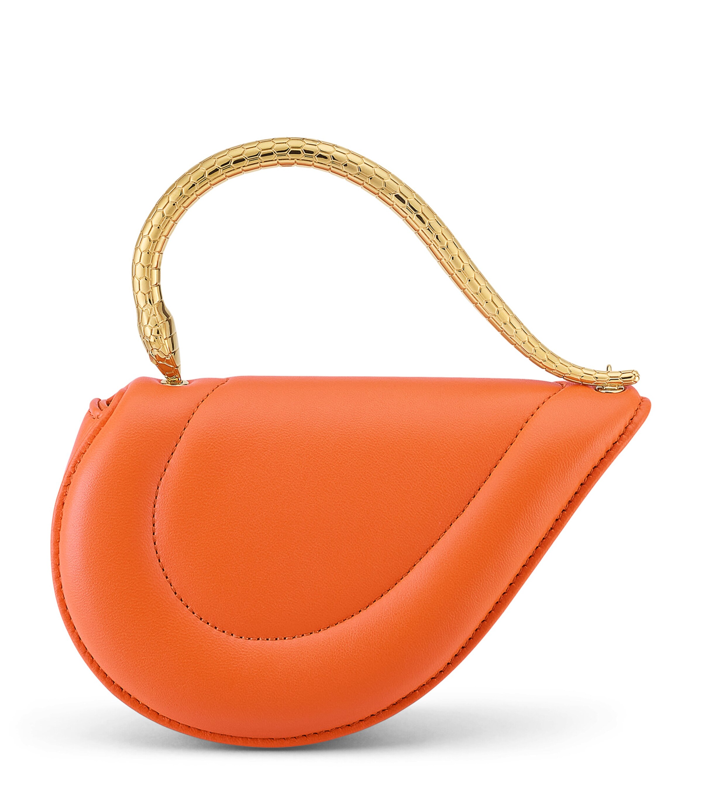 Bvlgari Mini Leather Serpenti Cuoricino Top-Handle Bag Cognac Image 1