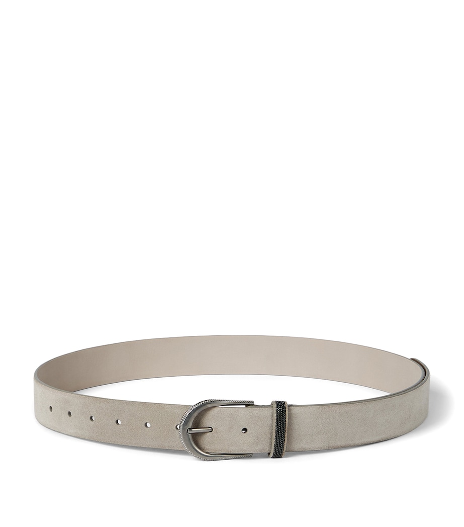 Brunello Cucinelli Suede Monili-Beaded Belt Image 1