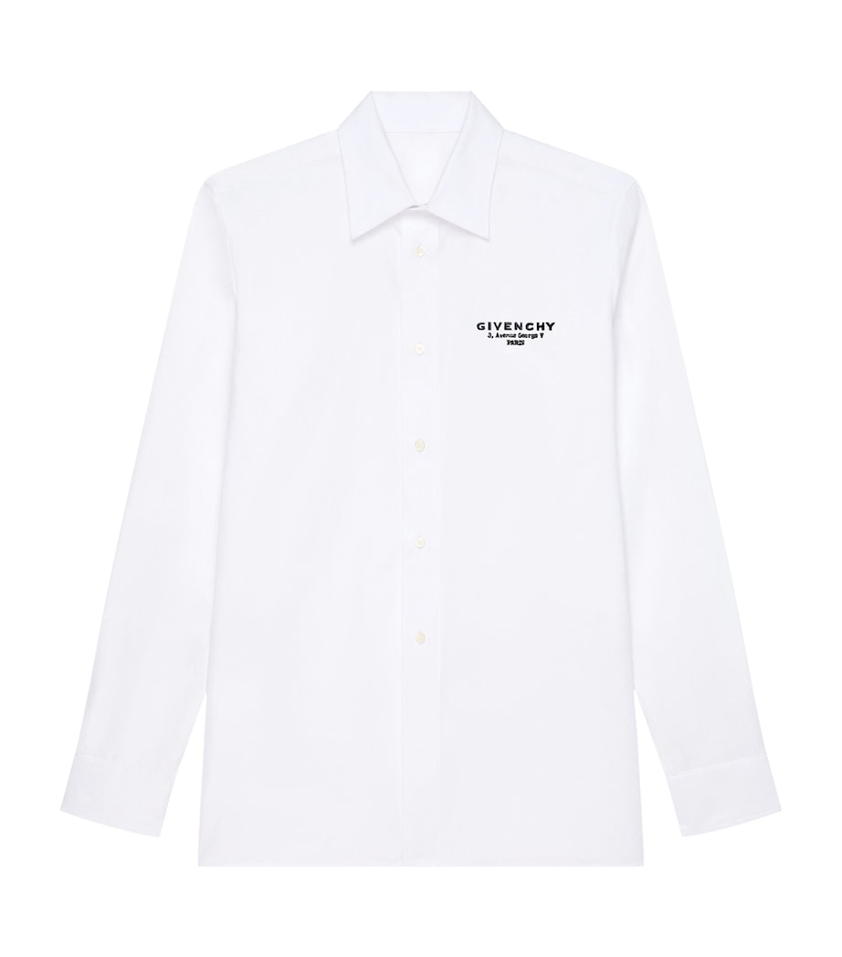 Cotton Embroidered Logo Shirt WHITE Image 1