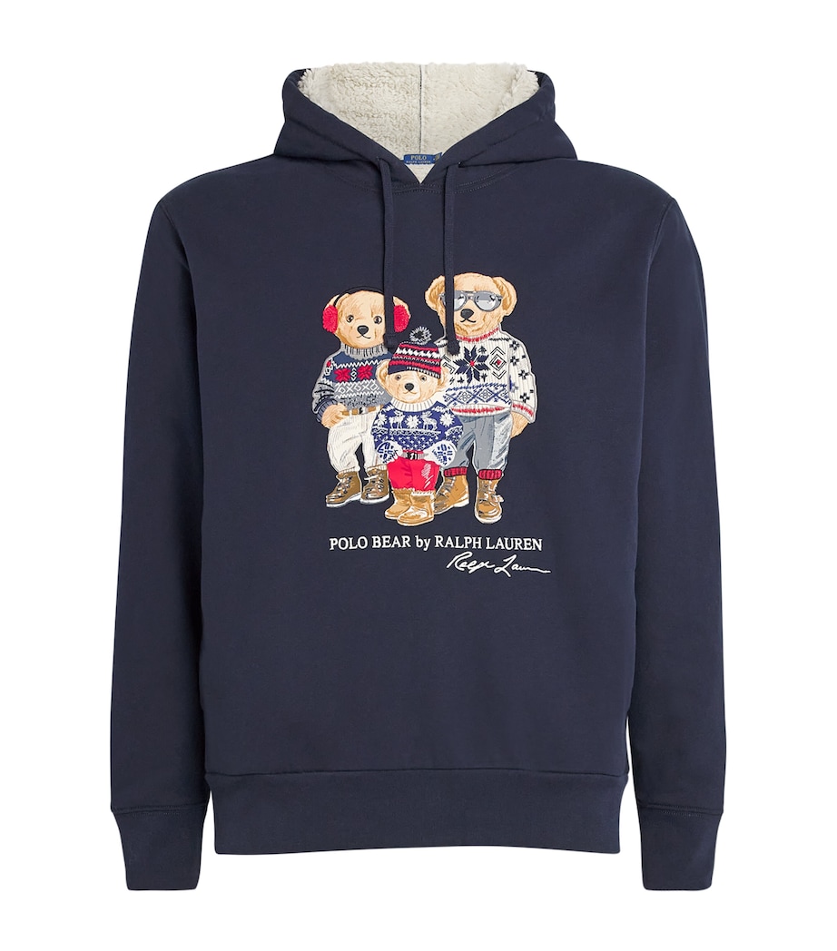 Cotton-Blend Polo Bear Hoodie NAVY Image 1