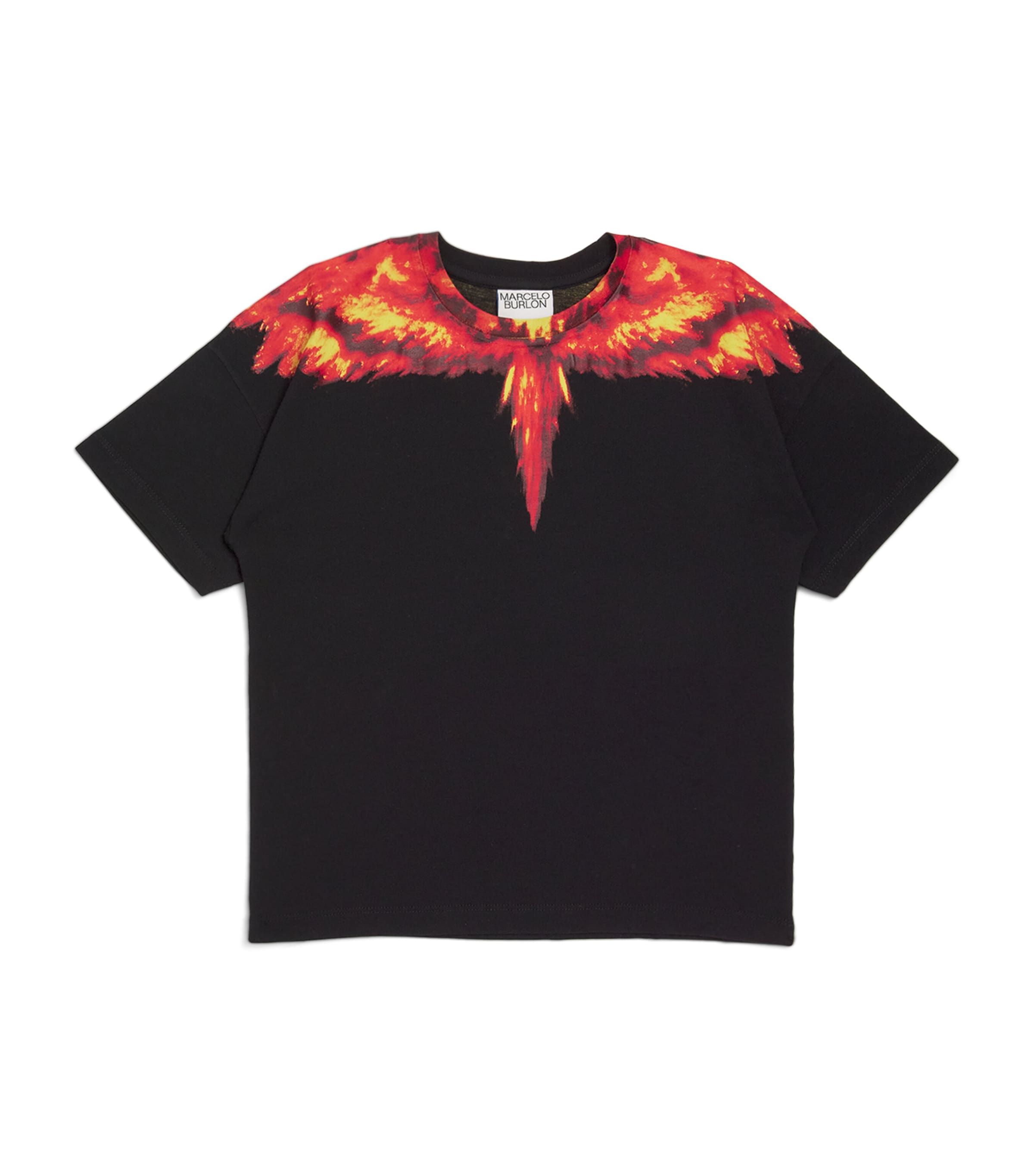 Shop Marcelo Burlon County Of Milan Cotton Colordust Wings T-shirt In Black