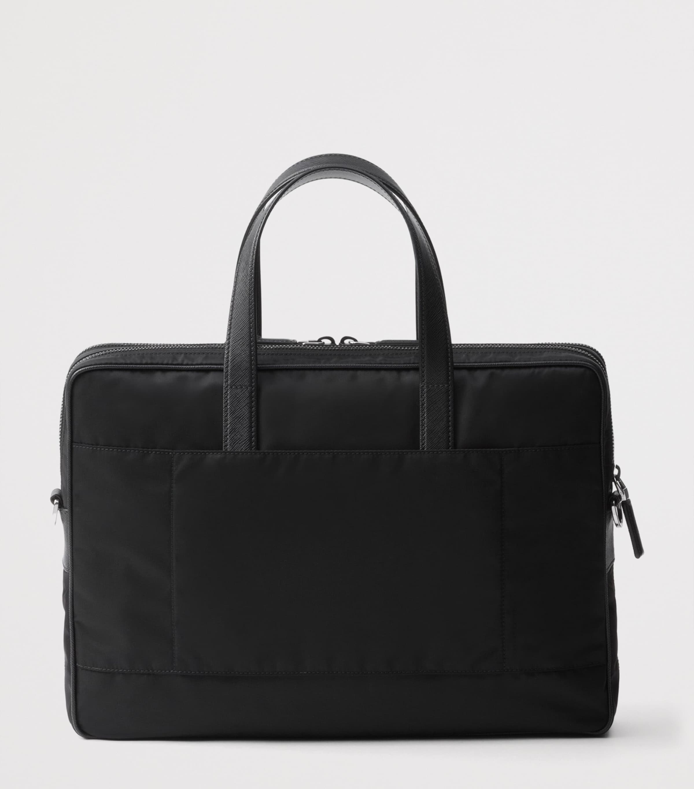 Prada Re-Nylon and Saffiano Leather Briefcase Black Image 3