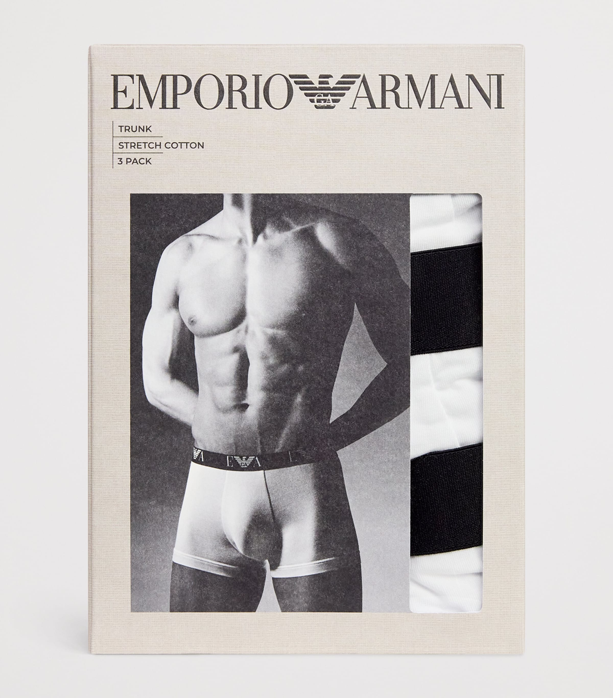 Stretch-Cotton Logo Trunks (Pack Of 3) M0066 WHITE Image 4