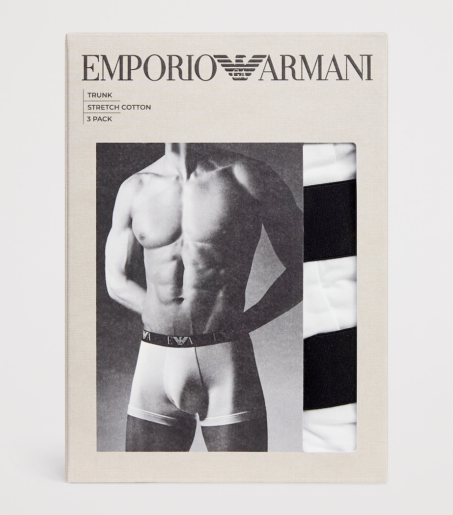 Stretch-Cotton Logo Trunks (Pack Of 3) M0066 WHITE Image 4