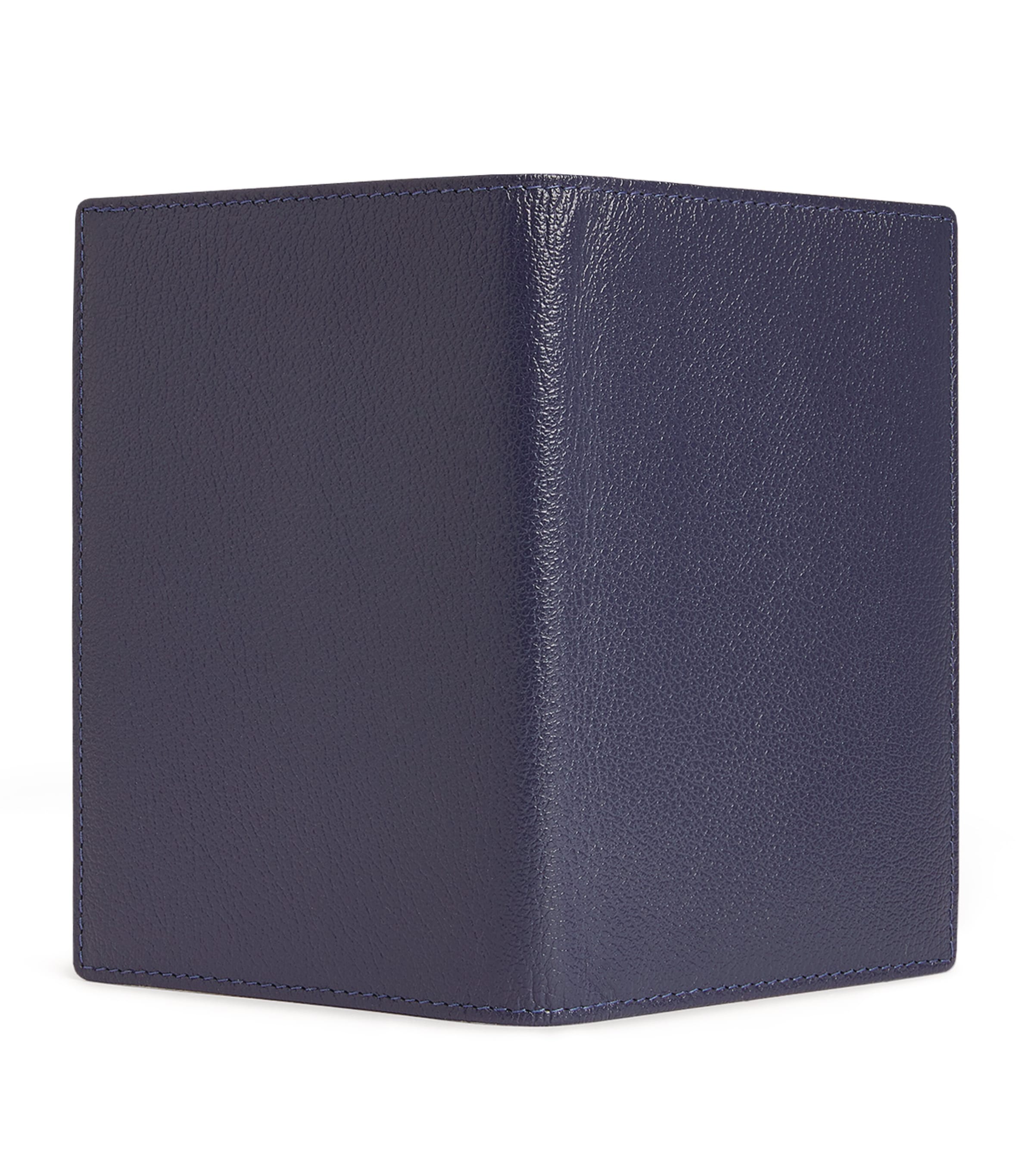 Leather Capra Passport Case MARINE BLUE Image 2