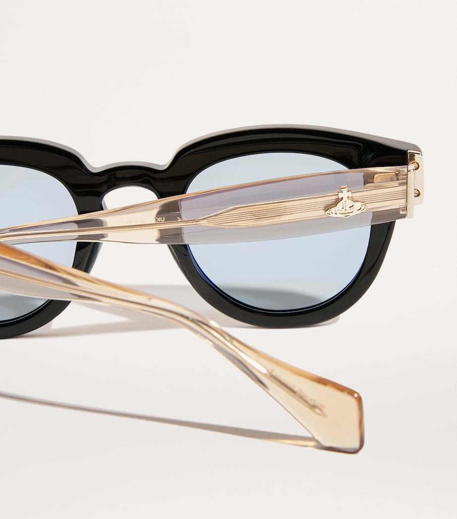 Acetate Wayfarer Sunglasses GLOSS SOLID BLACK Image 5