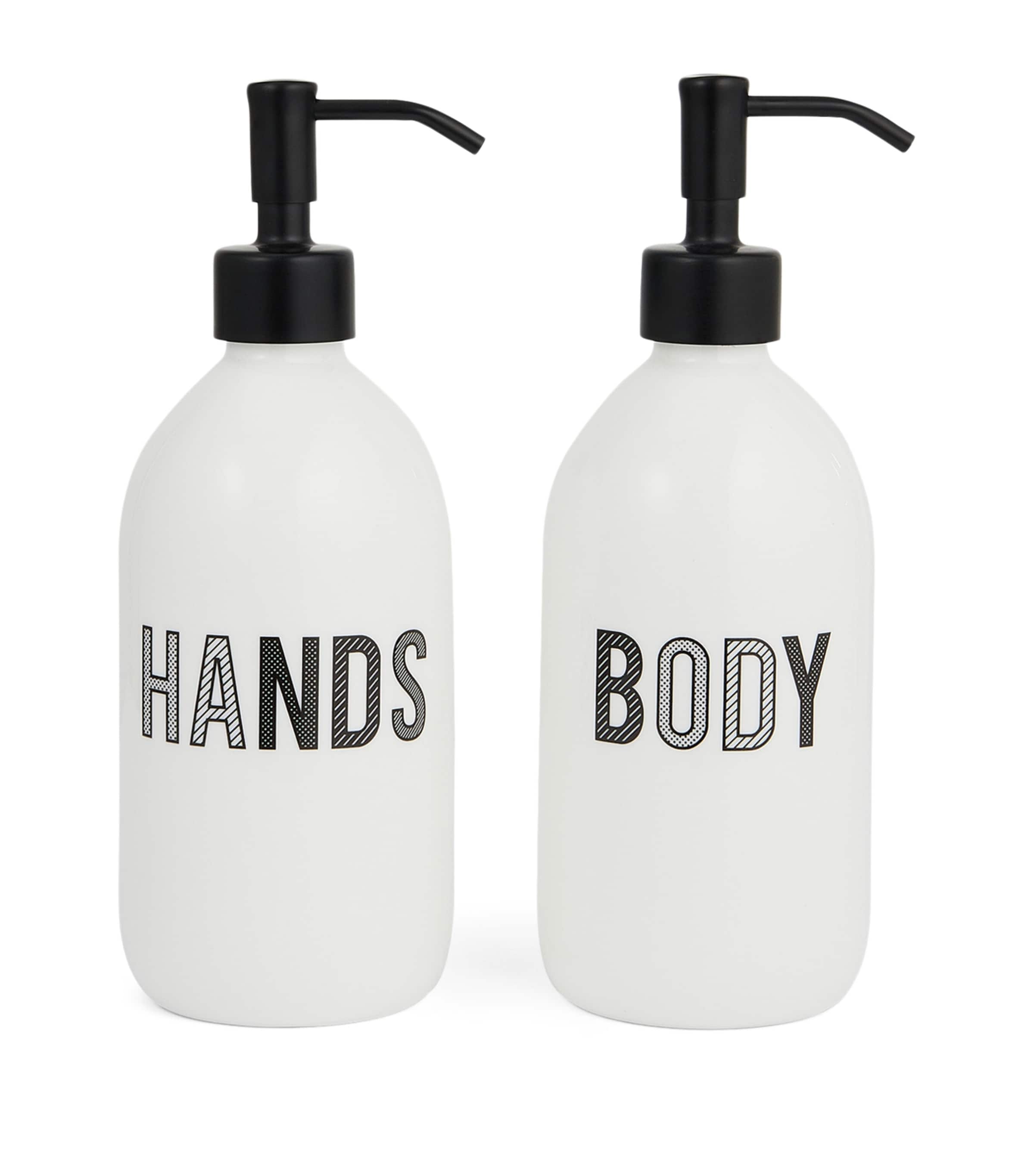 Bone China Hand and Body Wash Dispenser Set WHITE Image 1