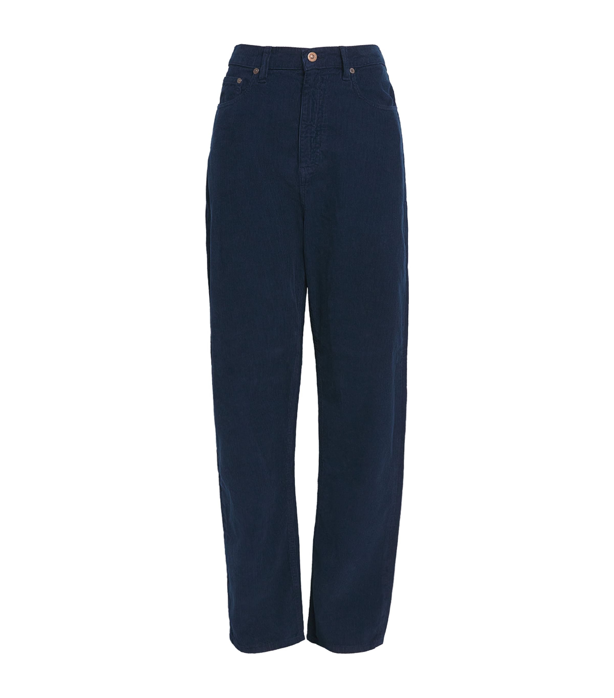 Victoria Beckham Corduroy Alina High-rise Wide-leg Trousers In Blue
