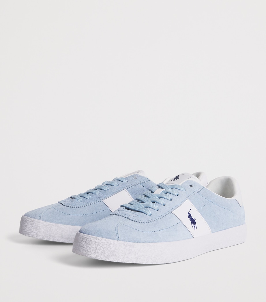 RLX Ralph Lauren Suede Polo Pony Court Sneakers Light Blue Image 3