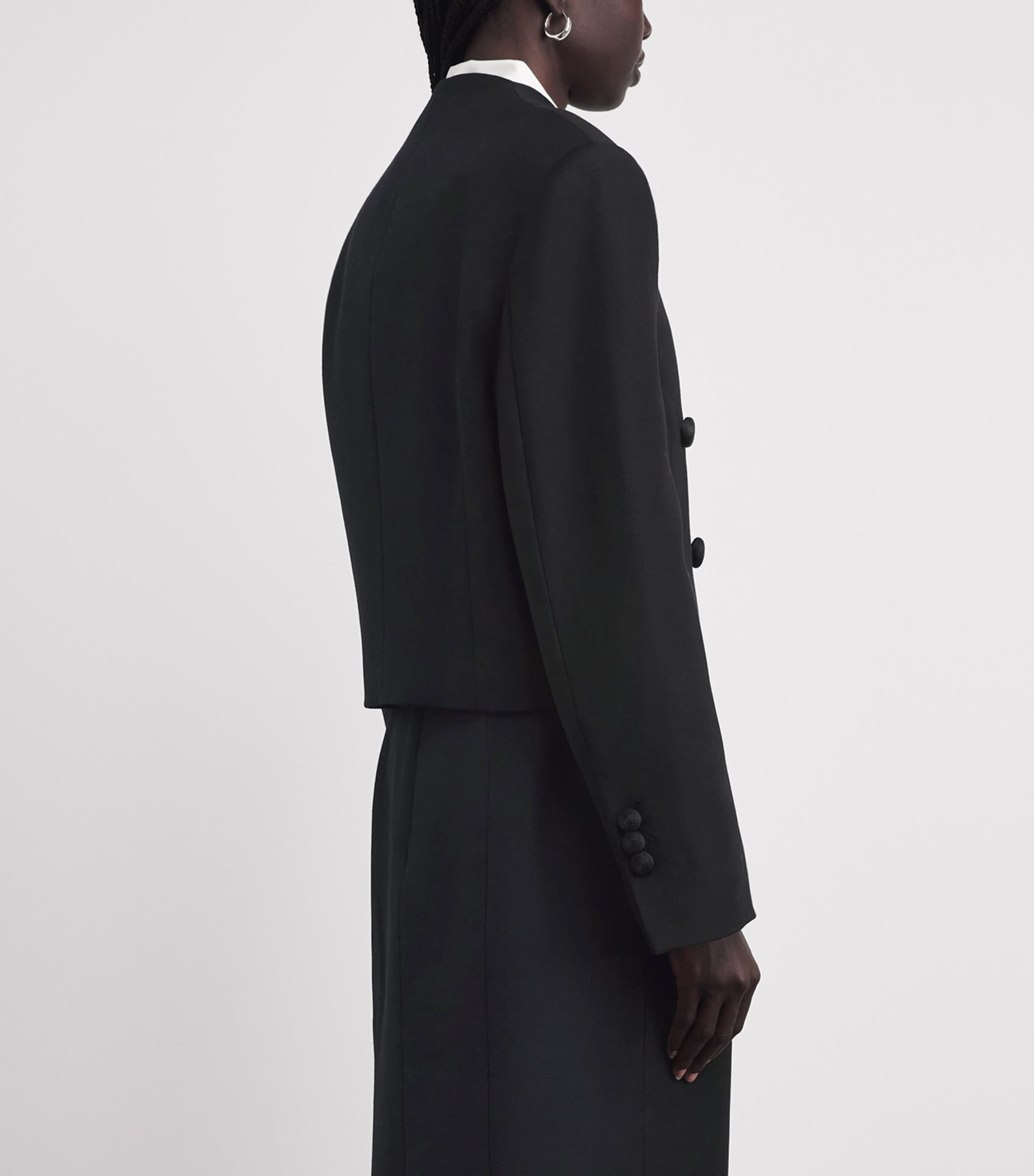 CAMILLA AND MARC Womens Wool Collarless Caius Blazer Dblk Black Image 5